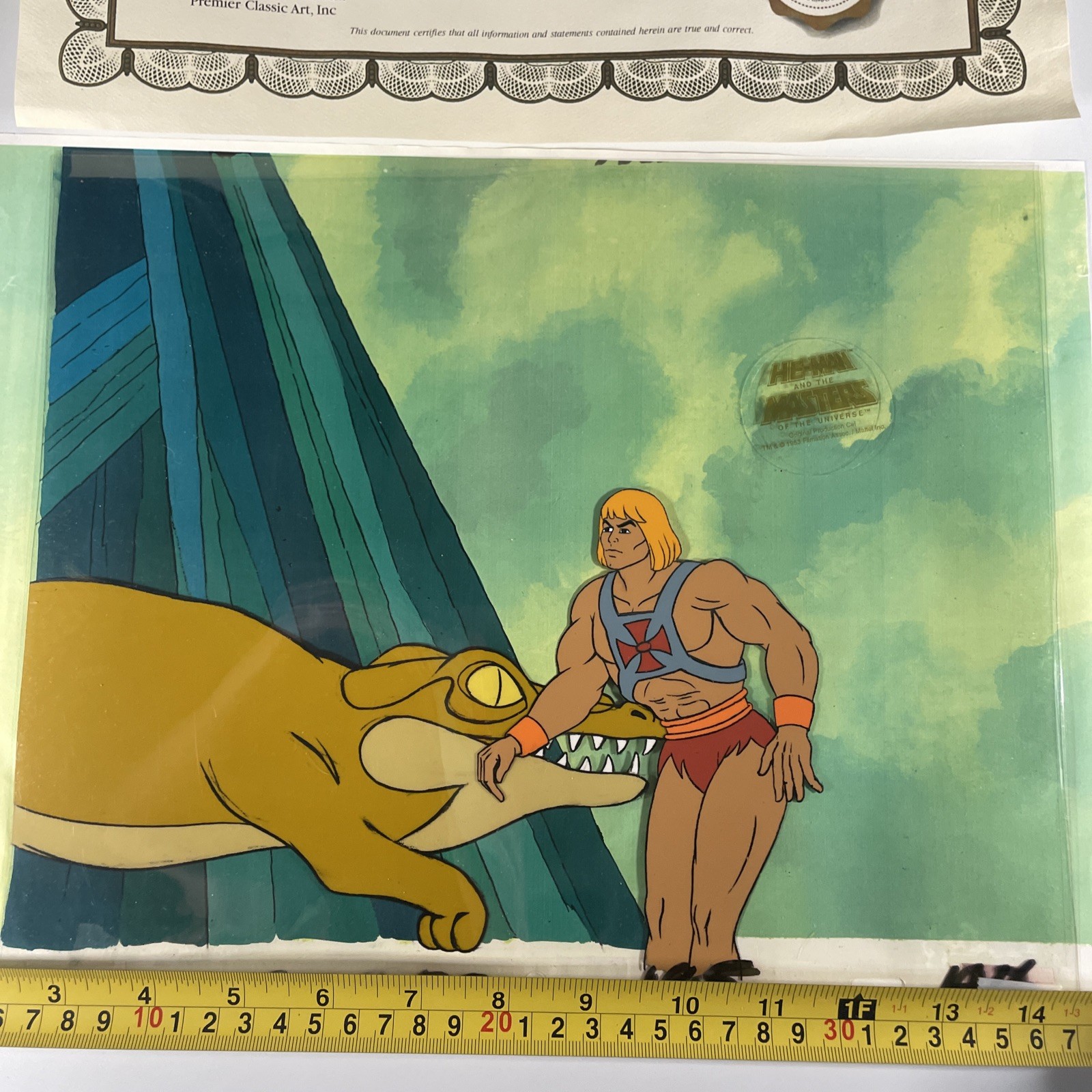 HE-MAN Animation Cel vintage MOTU cartoon production art Background She-Ra I14 HE-MAN Animation Cel vintage MOTU cartoon production art Background She-Ra I14