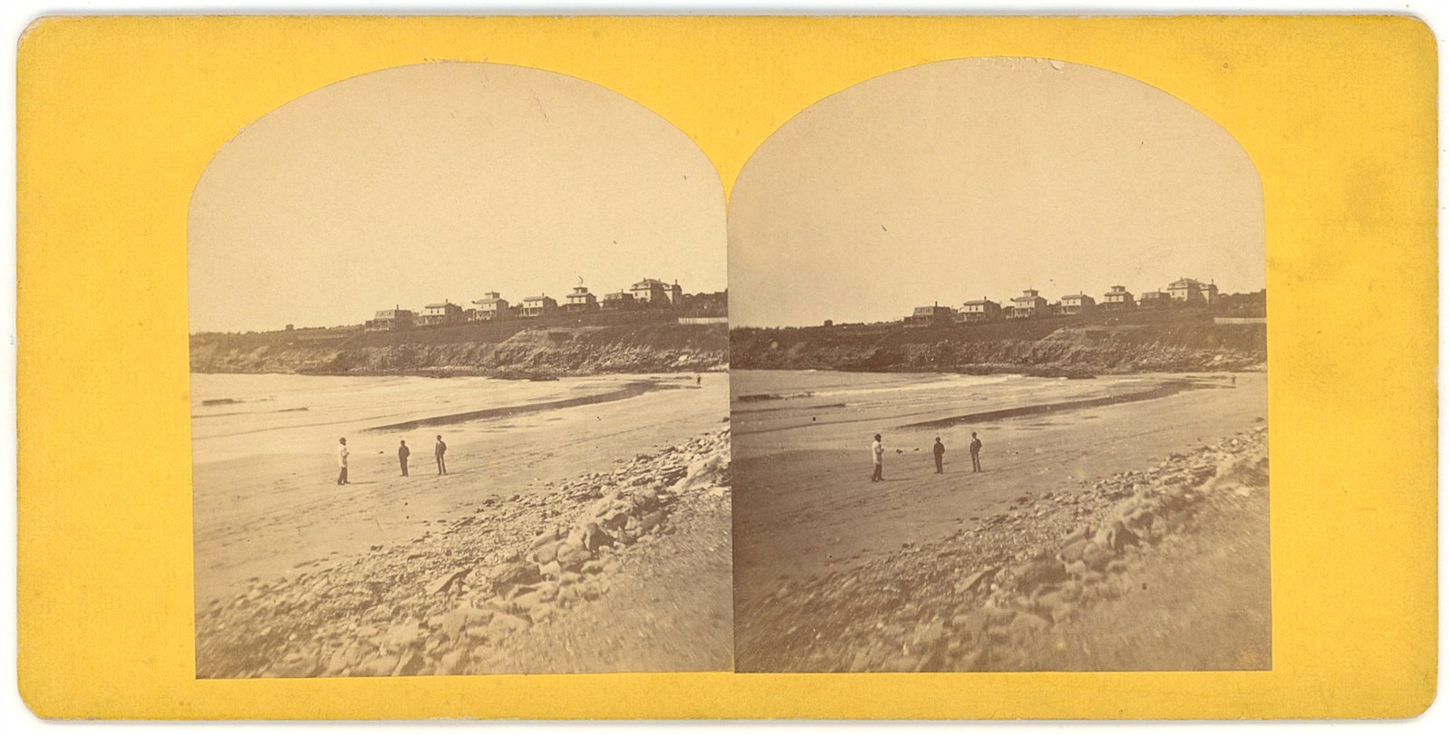 RHODE ISLAND STEREOVIEW - Newport Cliffs & Mansions - JA Williams 1870s
