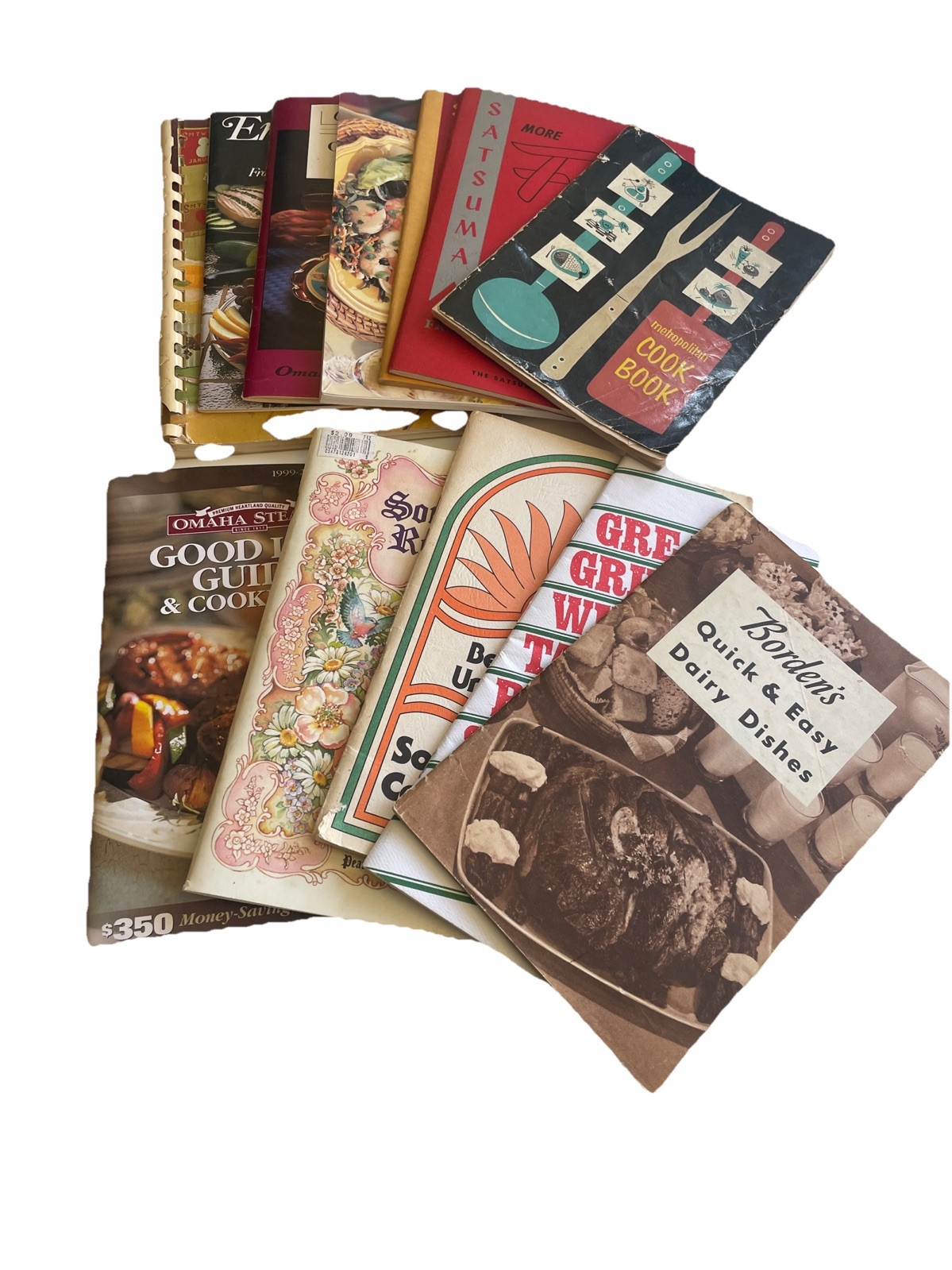 VTG Cooking Recipe Booklets LOT Of 12: Borden (‘49); Southern; Oriental, & More