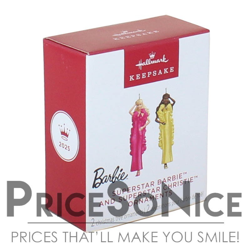 Hallmark Keepsake 2025 Superstar Barbie and Christie Miniature Ornament Set Hallmark Keepsake 2025 Superstar Barbie and Christie Miniature Ornament Set