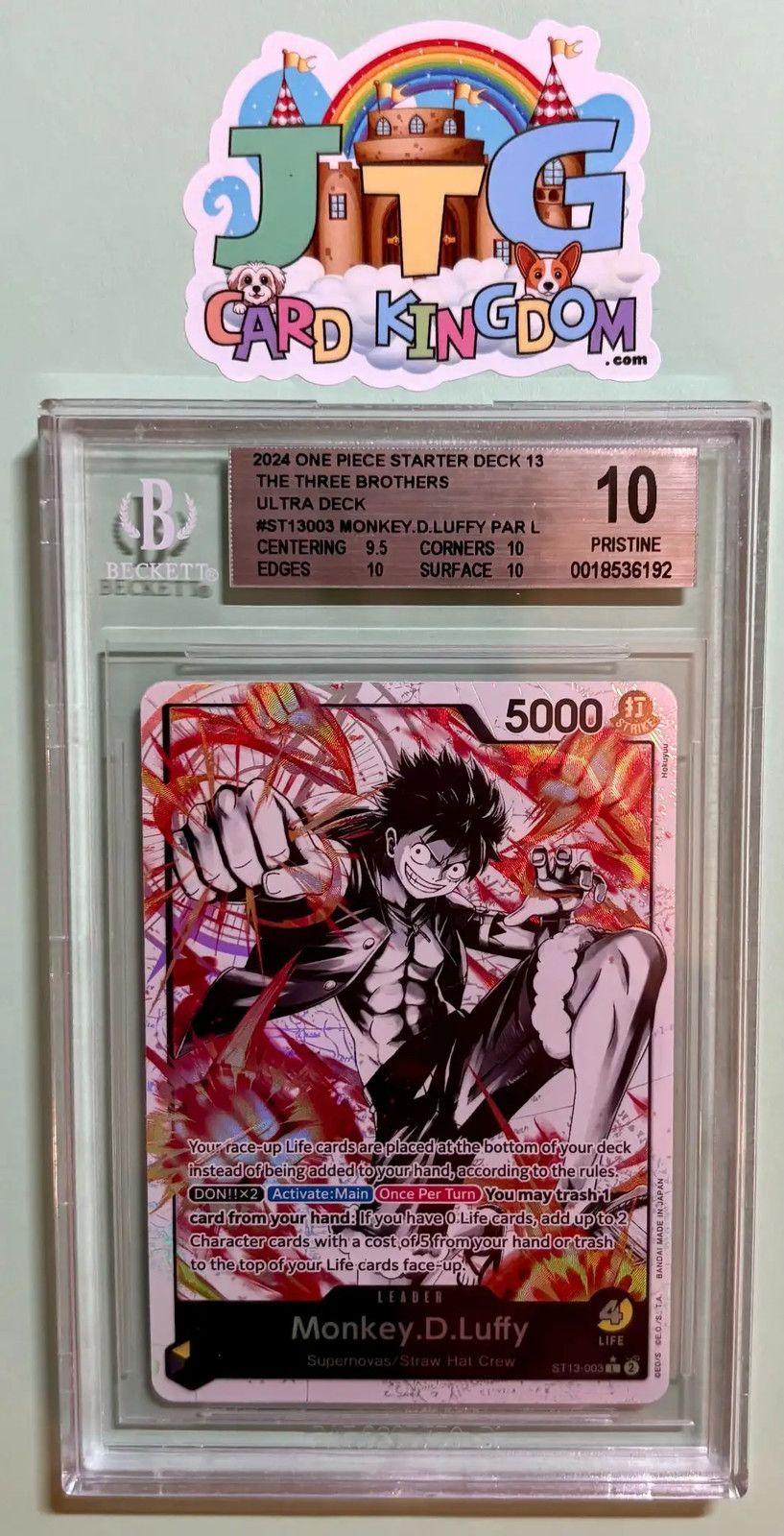 One Piece Ultra Deck: The Three Brothers #3 Monkey.D.Luffy [Alternate Art BGS 10 One Piece Ultra Deck: The Three Brothers #3 Monkey.D.Luffy [Alternate Art BGS 10