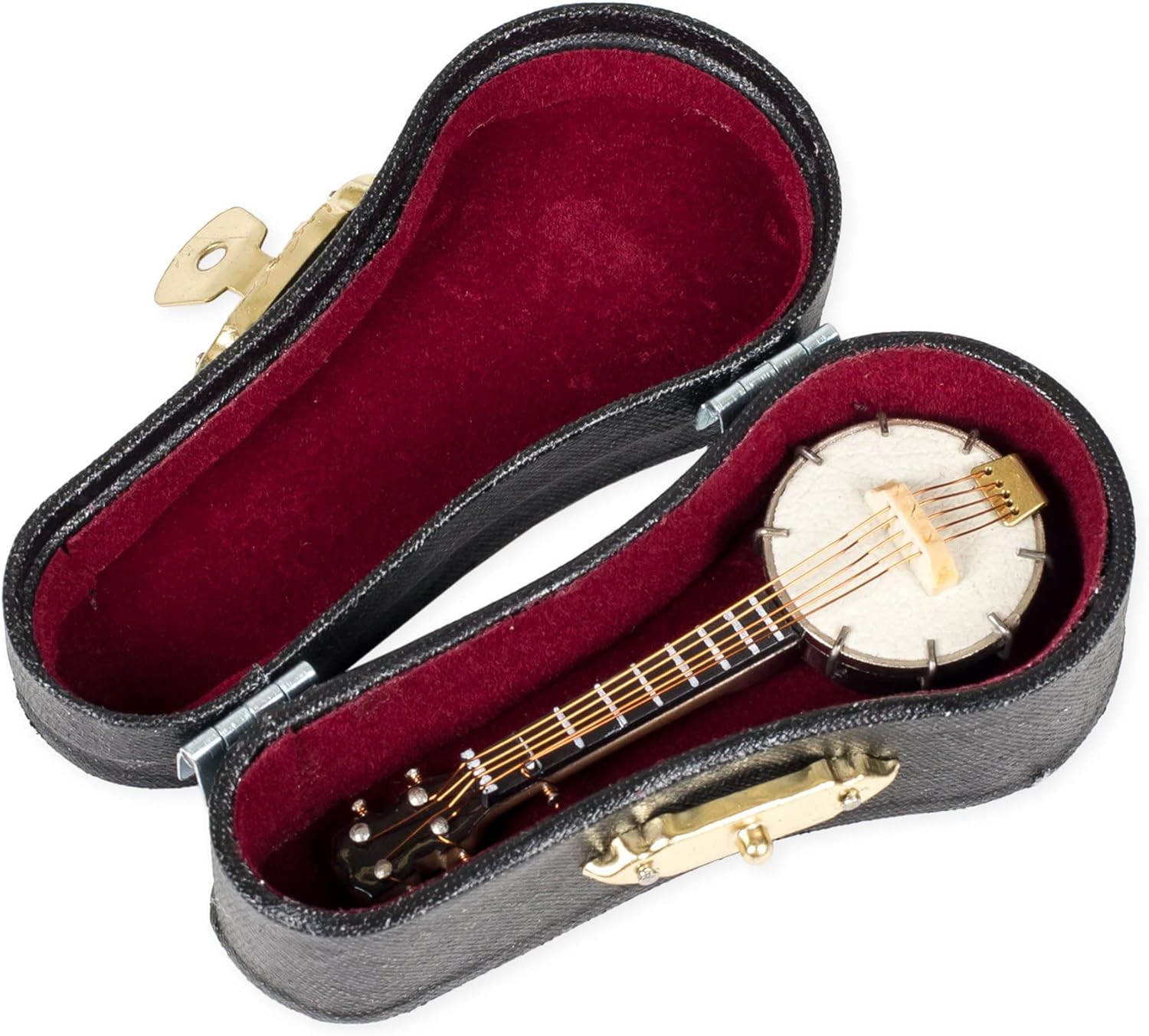 Broadway Gift Co. Banjo Miniature Replica Bright White 1.5 X 3 Resin Stone Table Broadway Gift Co. Banjo Miniature Replica Bright White 1.5 X 3 Resin Stone Table