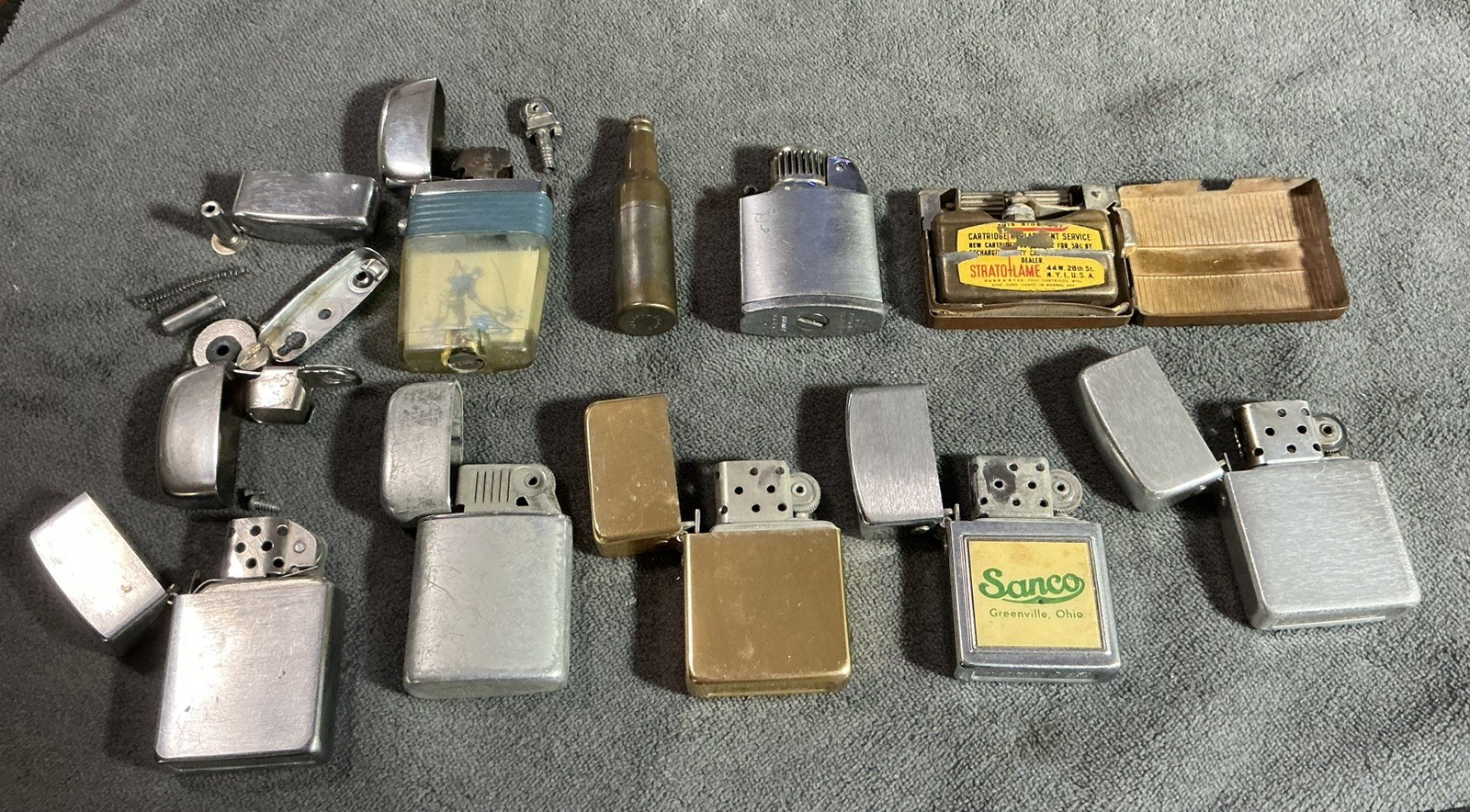 Vintage Lighters And Parts - Mostly USA Made - Untested