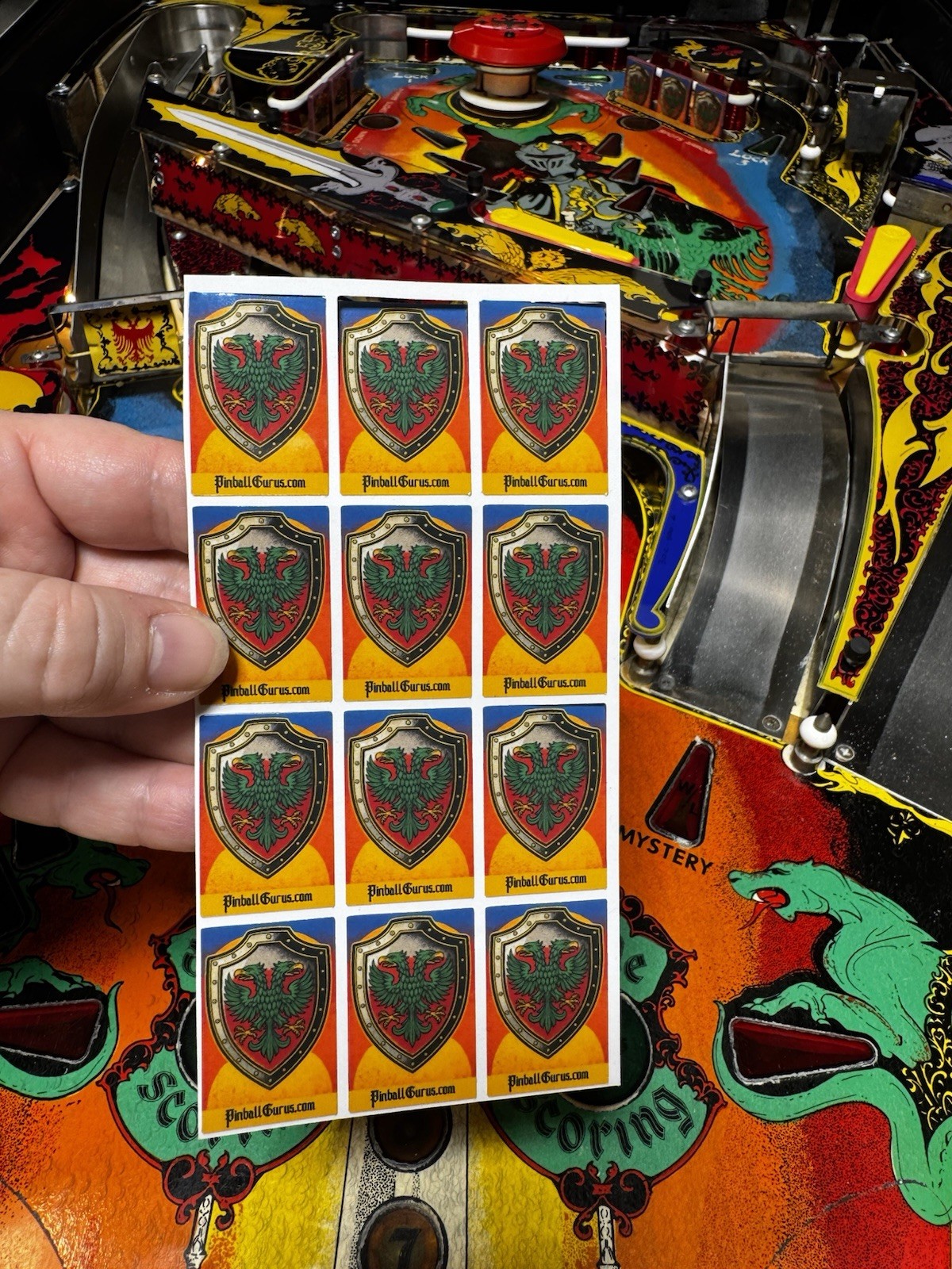 1980 Williams “Black Knight” Pinball Machine Drop Target Stickers Full Set (12)