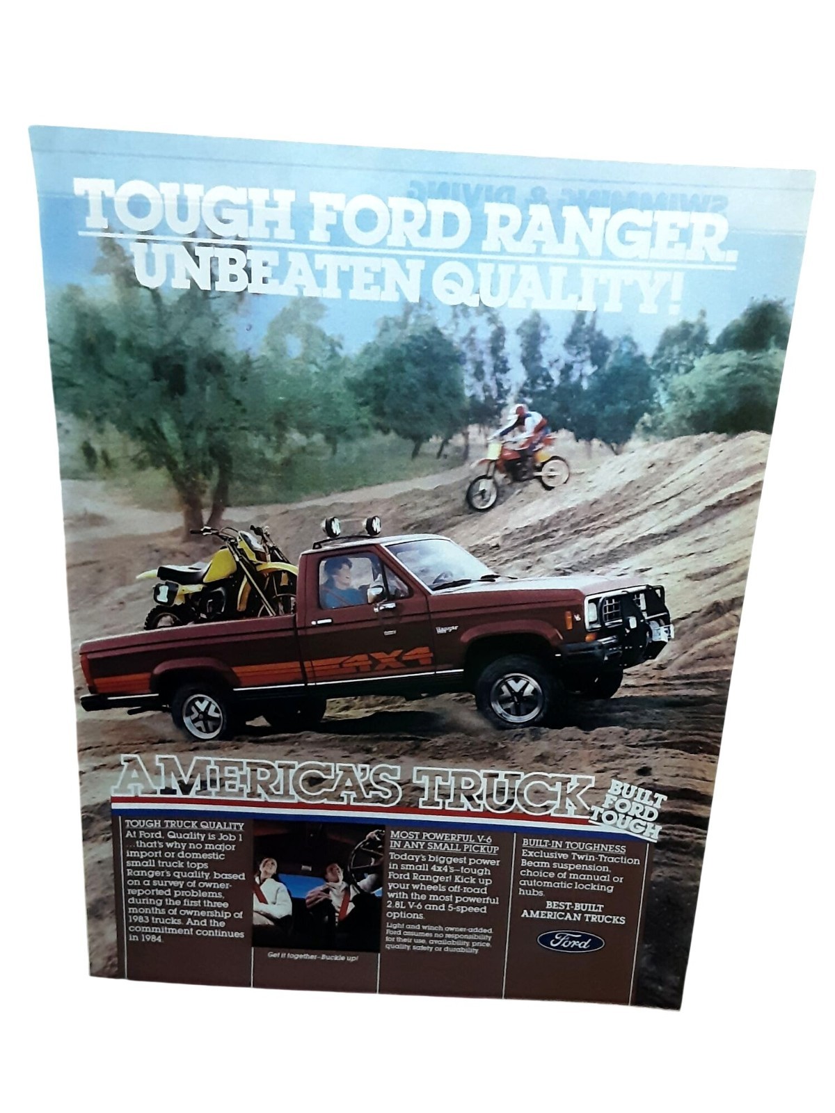 Ford Ranger 4x4 Pickup 1984 Vintage Truck Magazine Print Ad Ford Ford Ranger 4x4 Pickup 1984 Vintage Truck Magazine Print Ad Ford