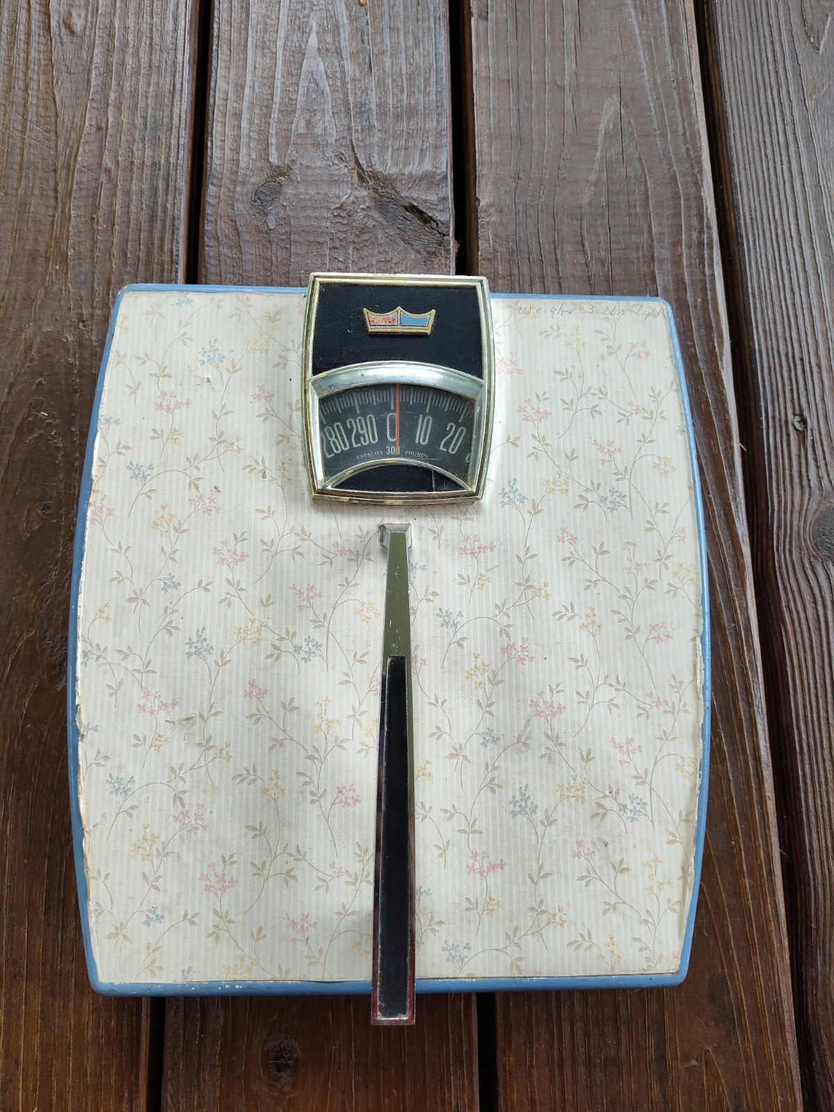 Sears, Roebuck and Co. ~ Blue Paisley Floral ~ \'60s Vtg FLOOR SCALE ~ Vtg Health