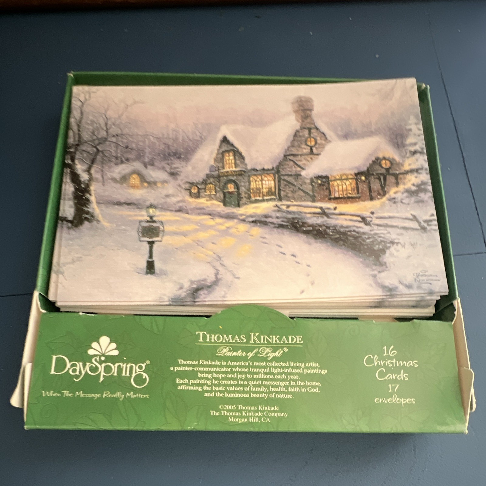 DaySpring Thomas Kinkade Christmas Cards Painter Of Light 2005 16/17 Envelopes