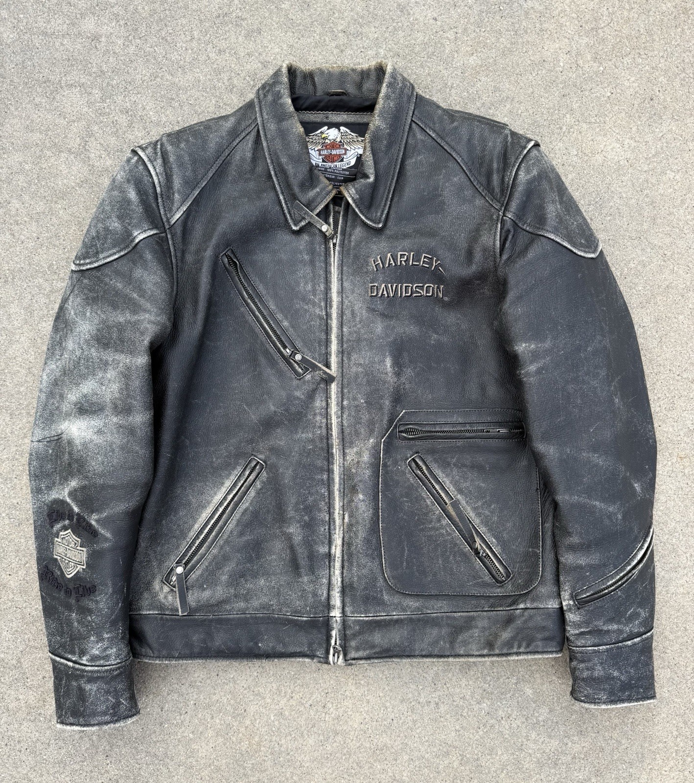 RARE Vintage Distressed Harley Davidson Detroit Jacket RARE Vintage Distressed Harley Davidson Detroit Jacket