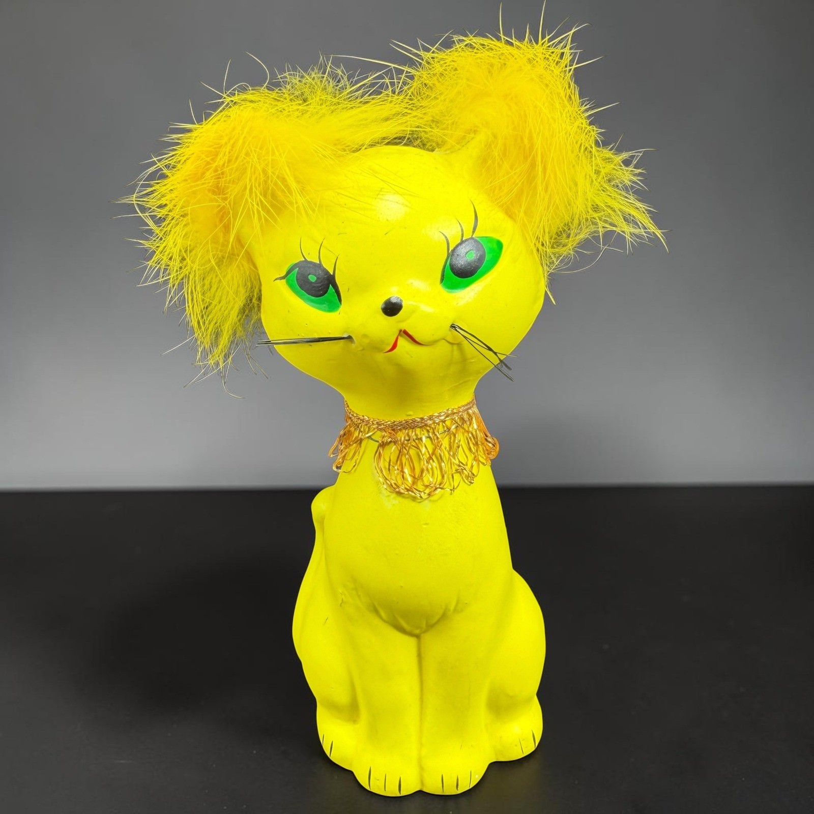 Vintage Norleans Japan Yellow Cat Figurine Feather Ears Mid Century Kitsch 5in Vintage Norleans Japan Yellow Cat Figurine Feather Ears Mid Century Kitsch 5in