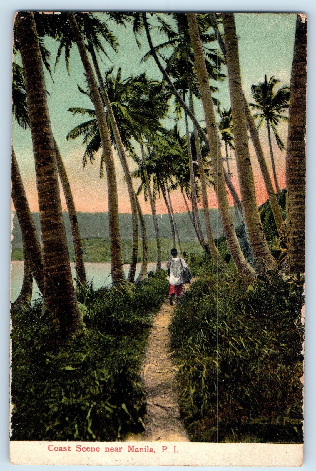 Philippines Island Postcard Coast Scene Near Manila c1910 Antique Posted