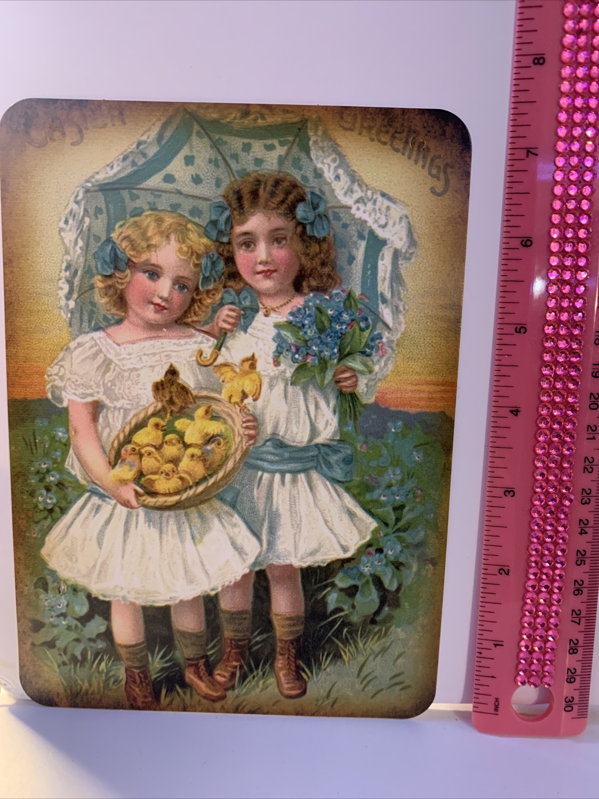 Easter Decor VINTAGE STYLE Die Cut Cardboard 5 X 7”