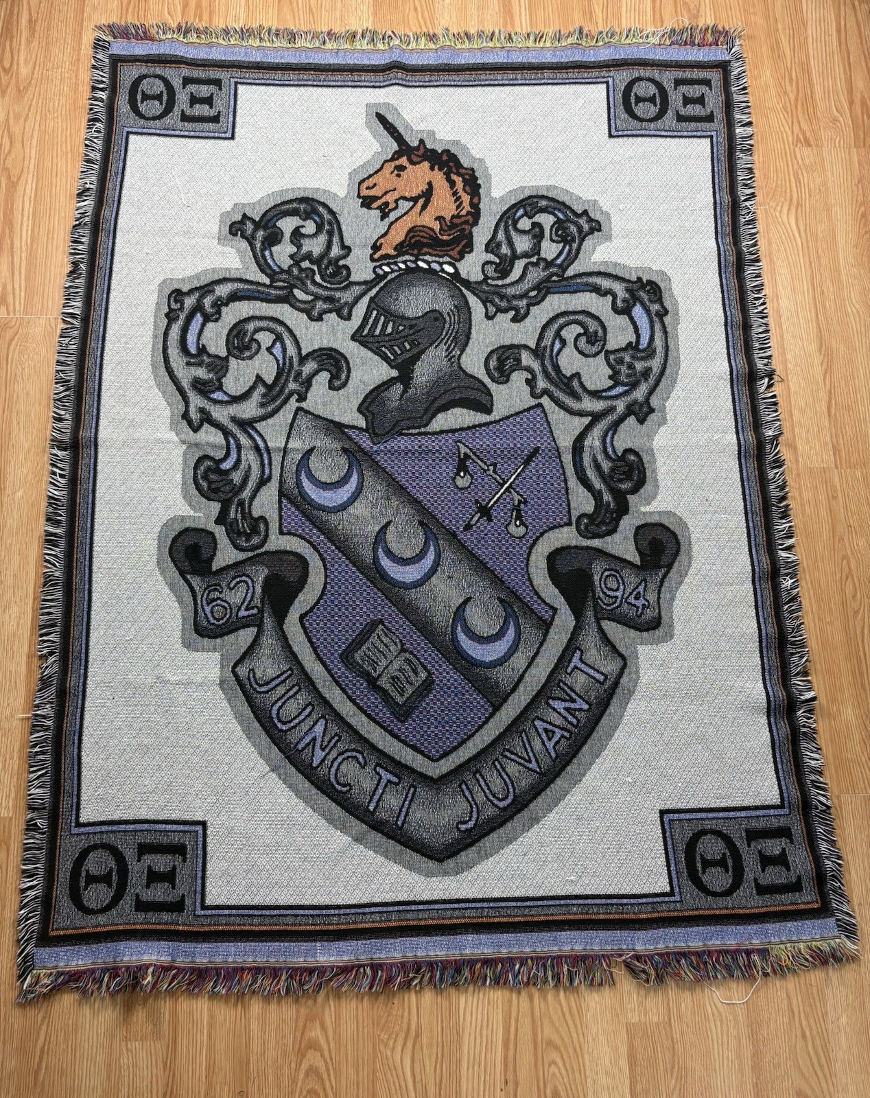 Rare Vintage Theta Xi woven tapestry blanket Rare Vintage Theta Xi woven tapestry blanket