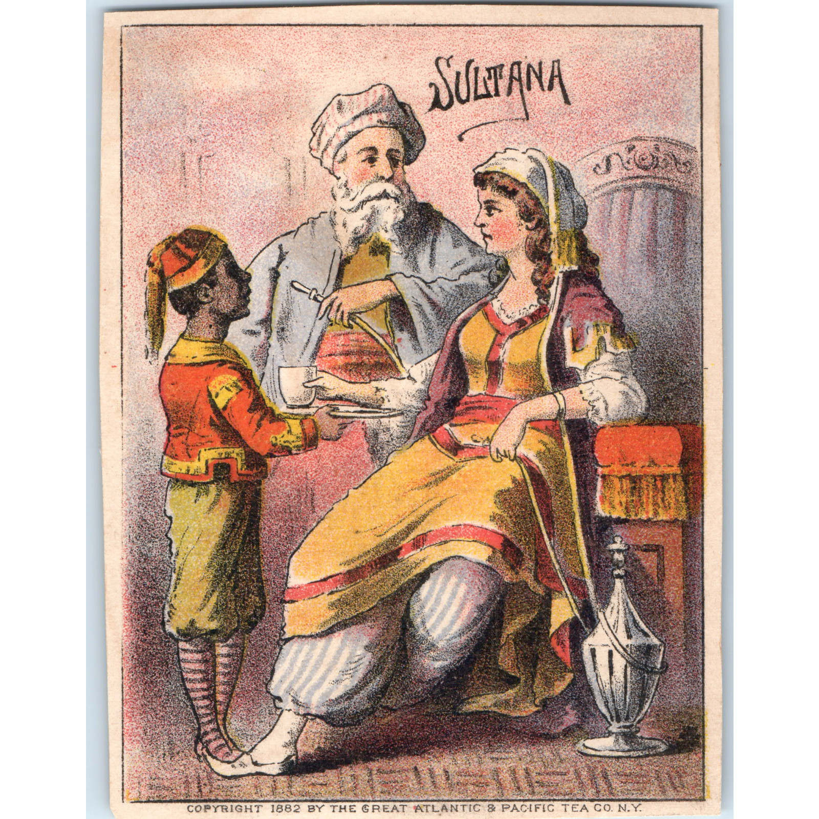 1882 A&P Sultana Coffee Victorian Trade Card Great Atlantic & Pacific Tea Co NY
