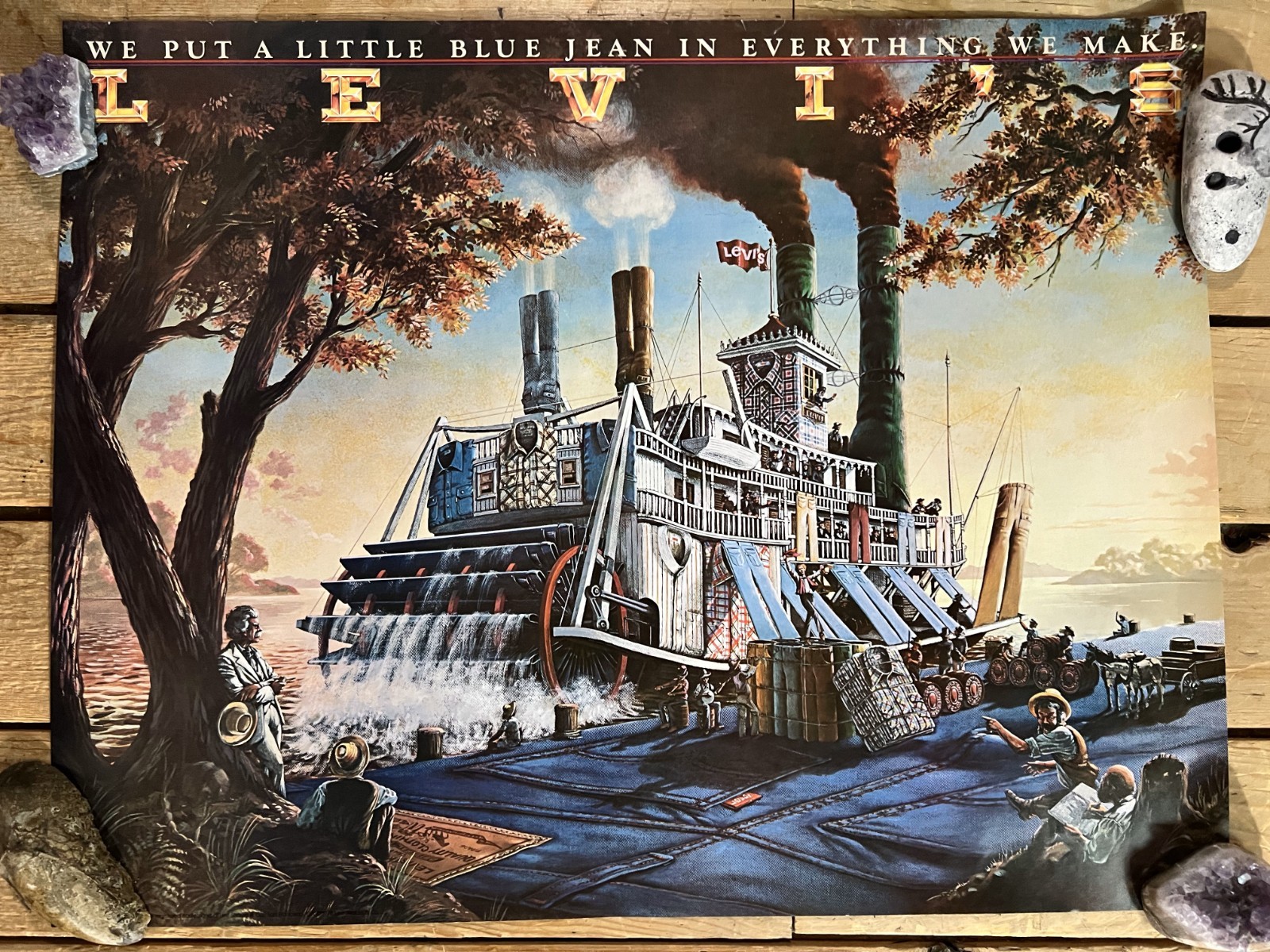 VTG 1978 Levi's Strauss Poster Steamboat 