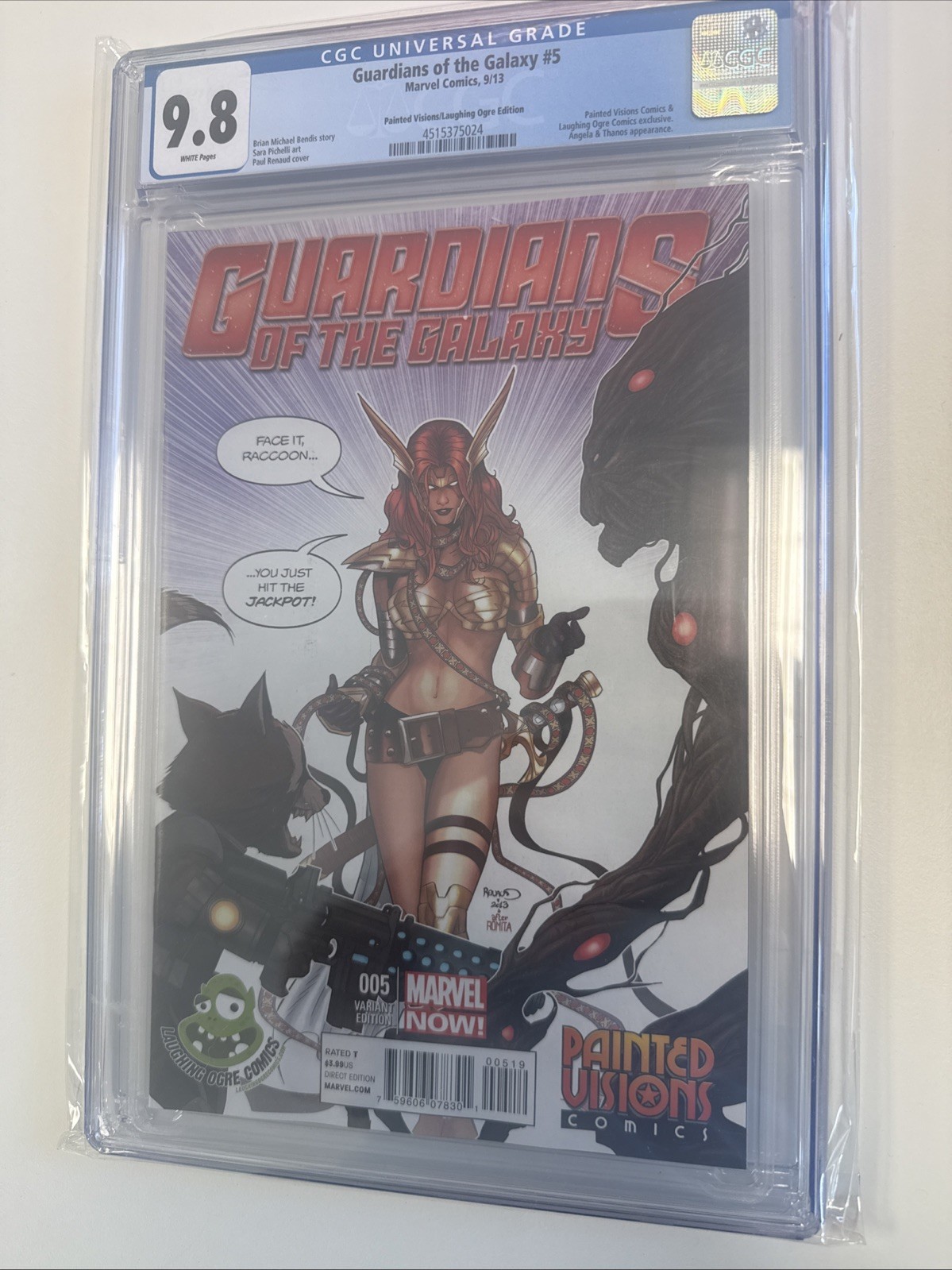 Guardians Of The Galaxy #5 Painted Visions Laughing Ogre Renaud Variant CGC 9.8 Guardians Of The Galaxy #5 Painted Visions Laughing Ogre Renaud Variant CGC 9.8