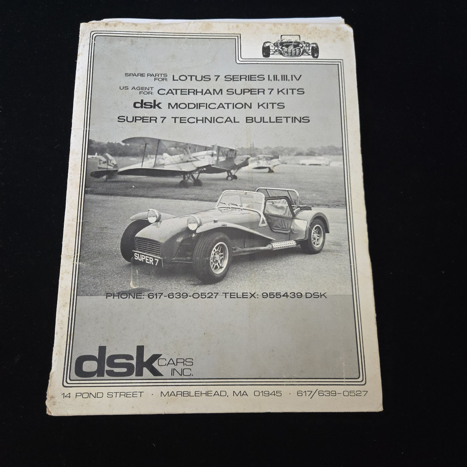 1978 Caterham Super Seven Kit Brochure Sales Book Folder DSK Cars Marblehead MA