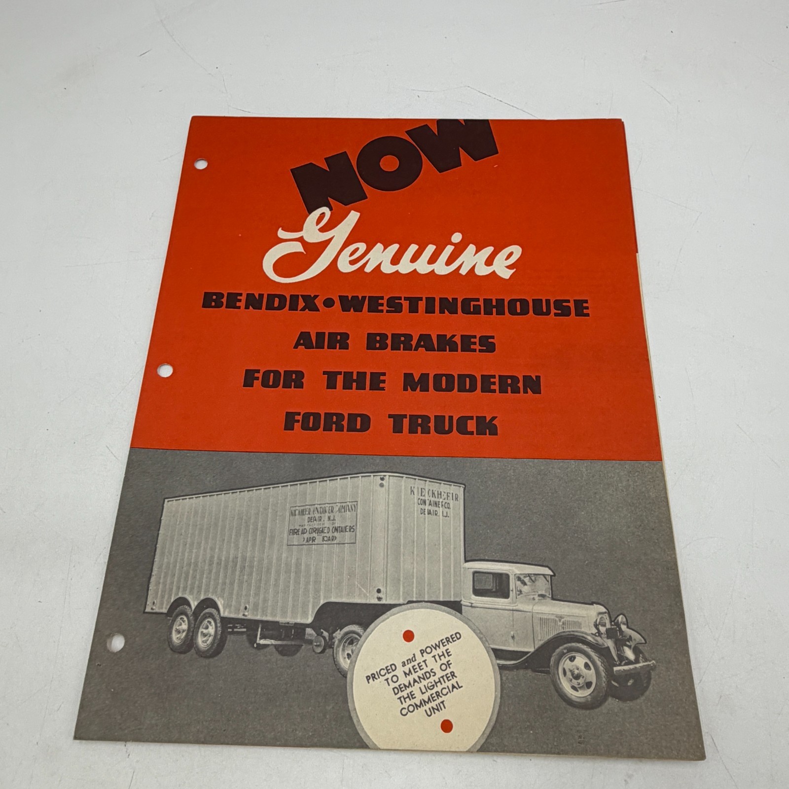 1935 Bendix Westinghouse Air Brakes Ford Truck Sales Brochure Vintage Original 1935 Bendix Westinghouse Air Brakes Ford Truck Sales Brochure Vintage Original