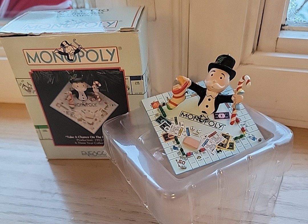 1992 Enesco Monopoly Ornament  Take a Chance on the Holidays (with Box)