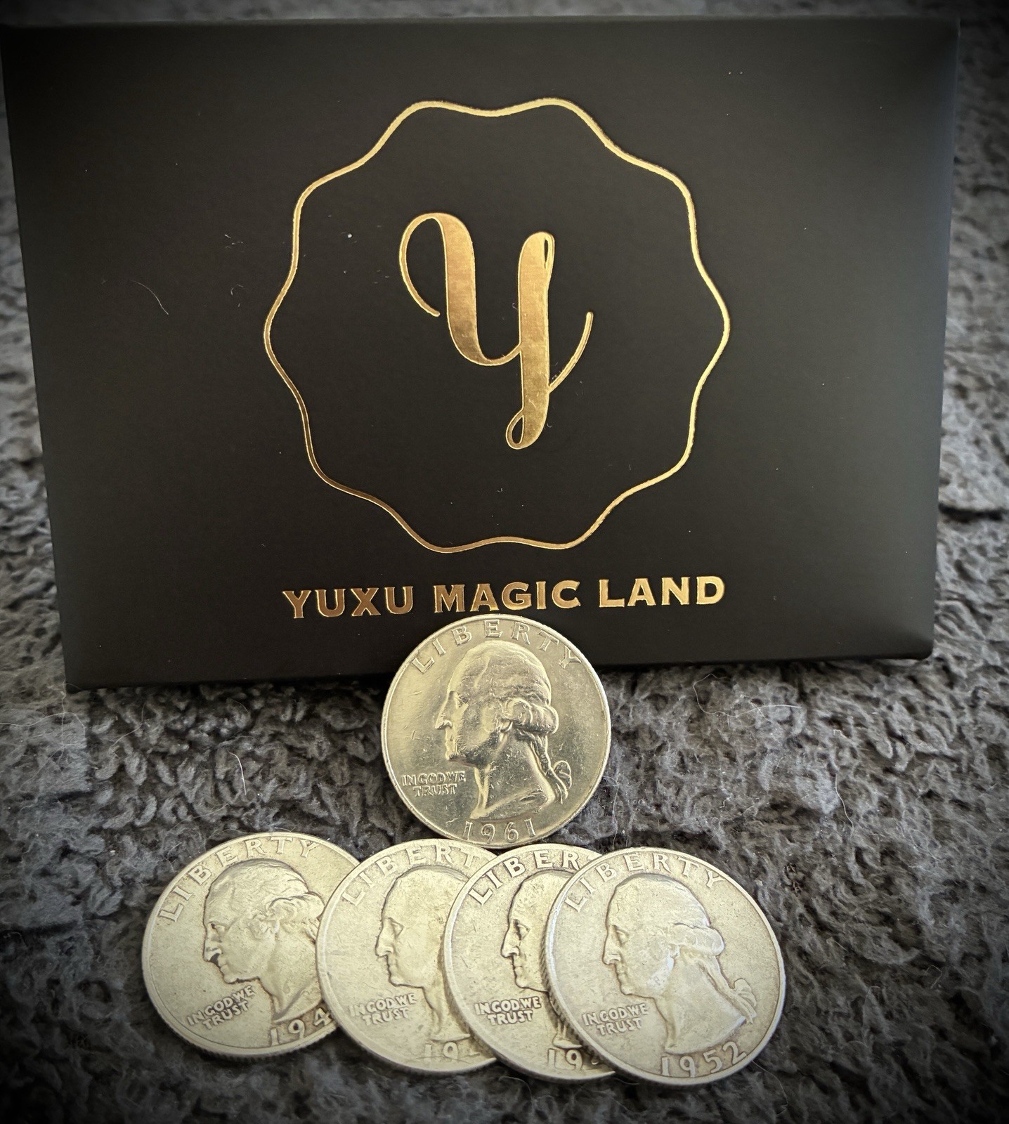 Real Silver Expanded Shell Set Quarter Coin Magic Trick Gimmick Gaff Yuxu
