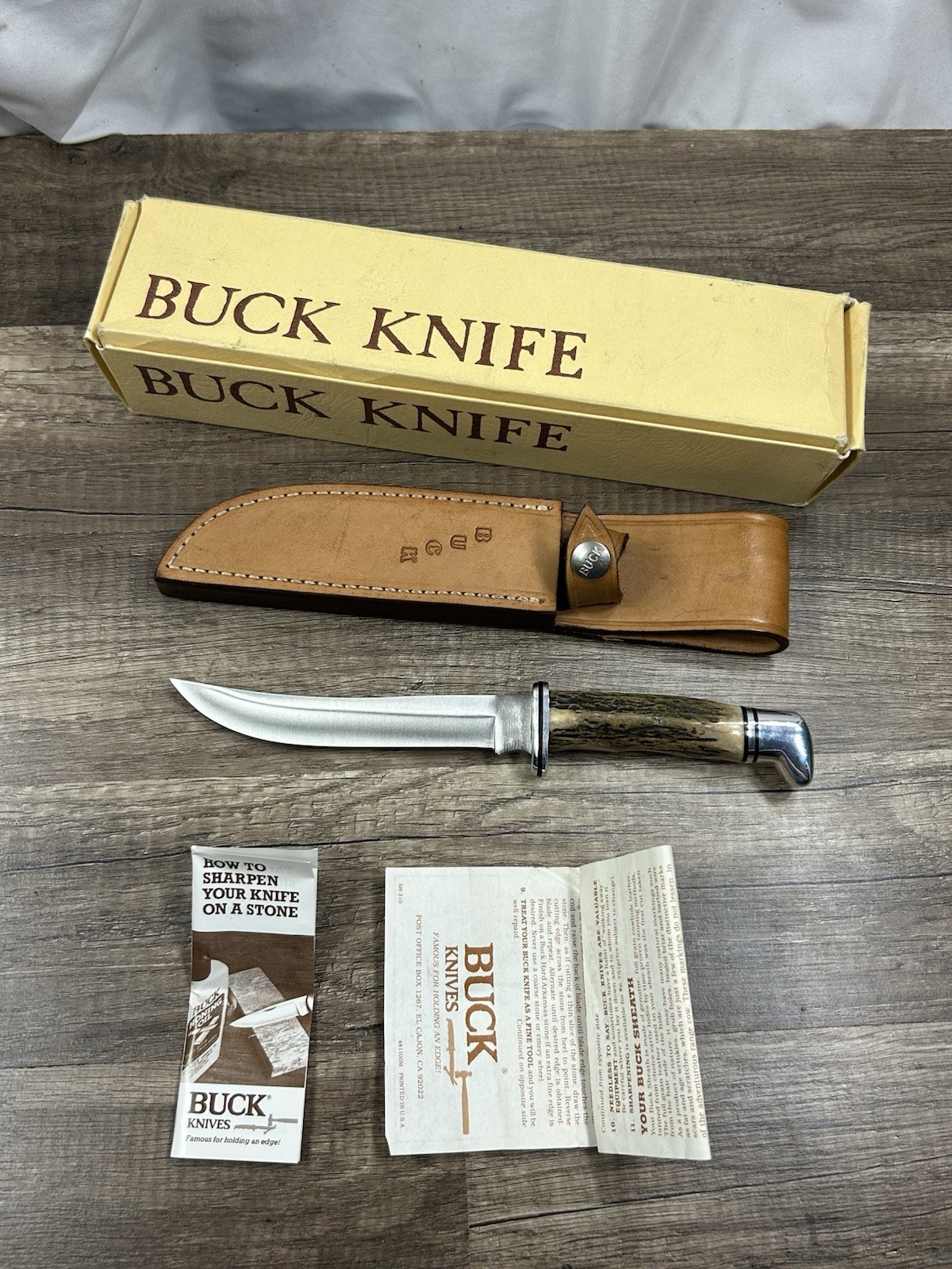 Mint Rare Vintage BUCK Knife~ 121 ~ Leather Sheath & Box Please Read