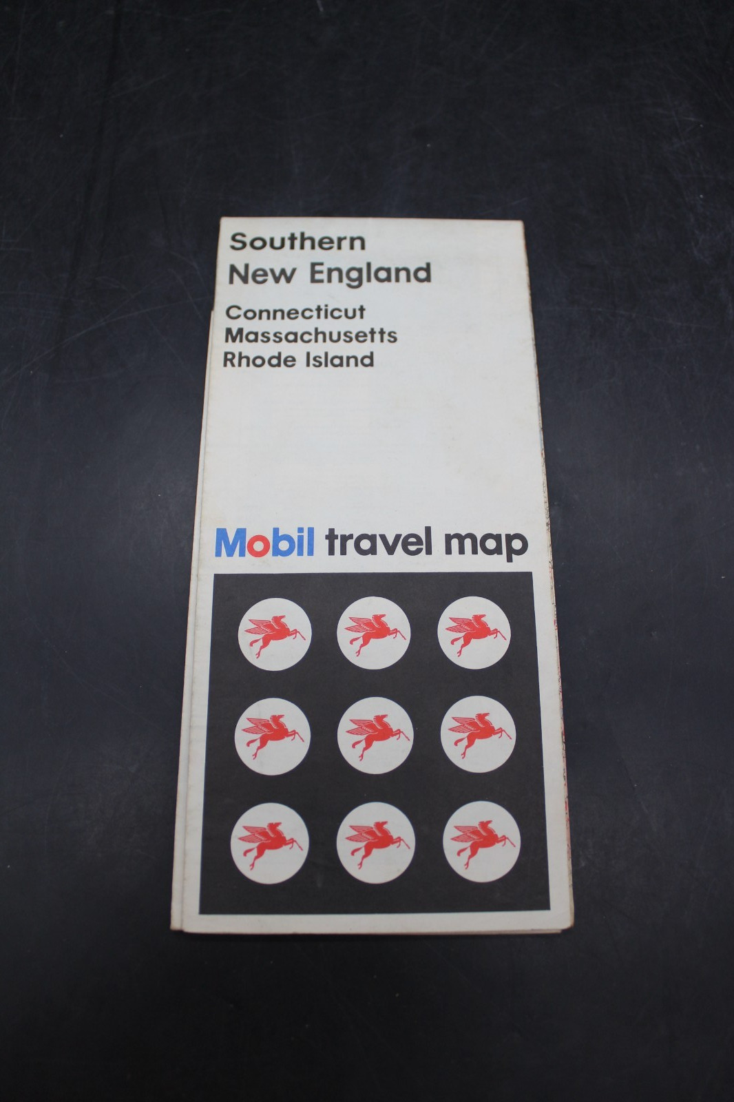 Vintage 1974 Mobil Travel Map Southern New England Massachusetts Connecticut RI