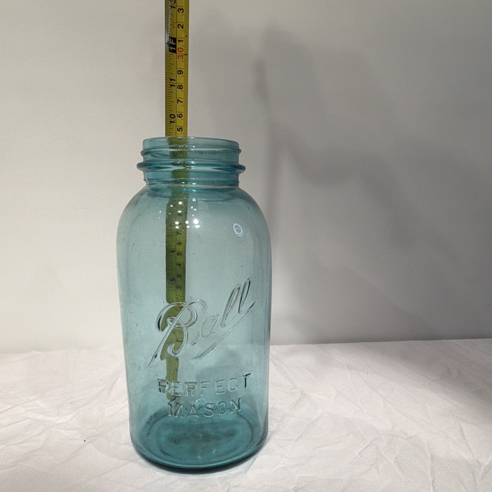 Ball Perfect Mason Aqua Blue Glass Quart Jar Set, Lot of 2 Blue Glass Jars