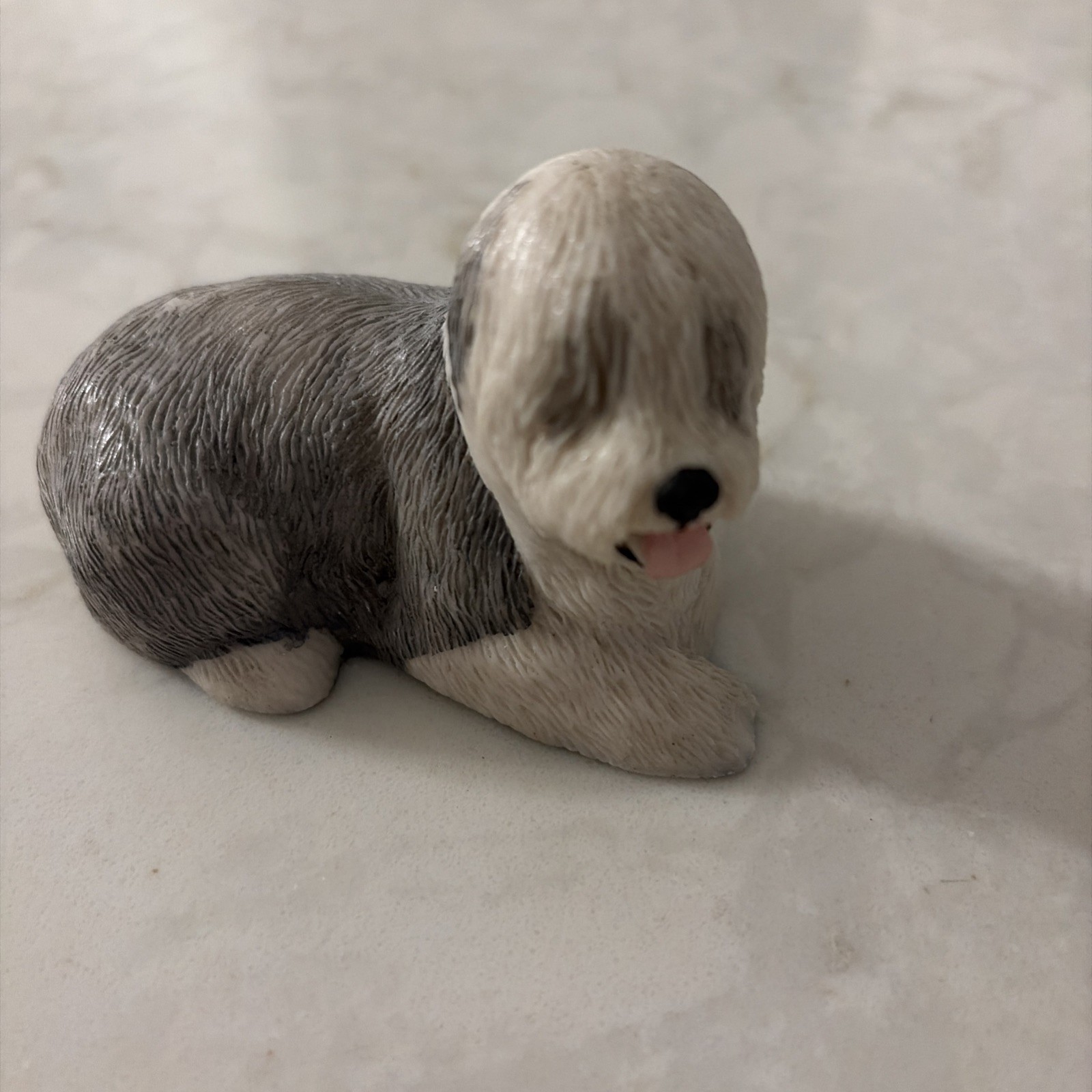 Vintage Charmstone-Shaggy Dog Figurine- Stone- 4 Vintage Charmstone-Shaggy Dog Figurine- Stone- 4