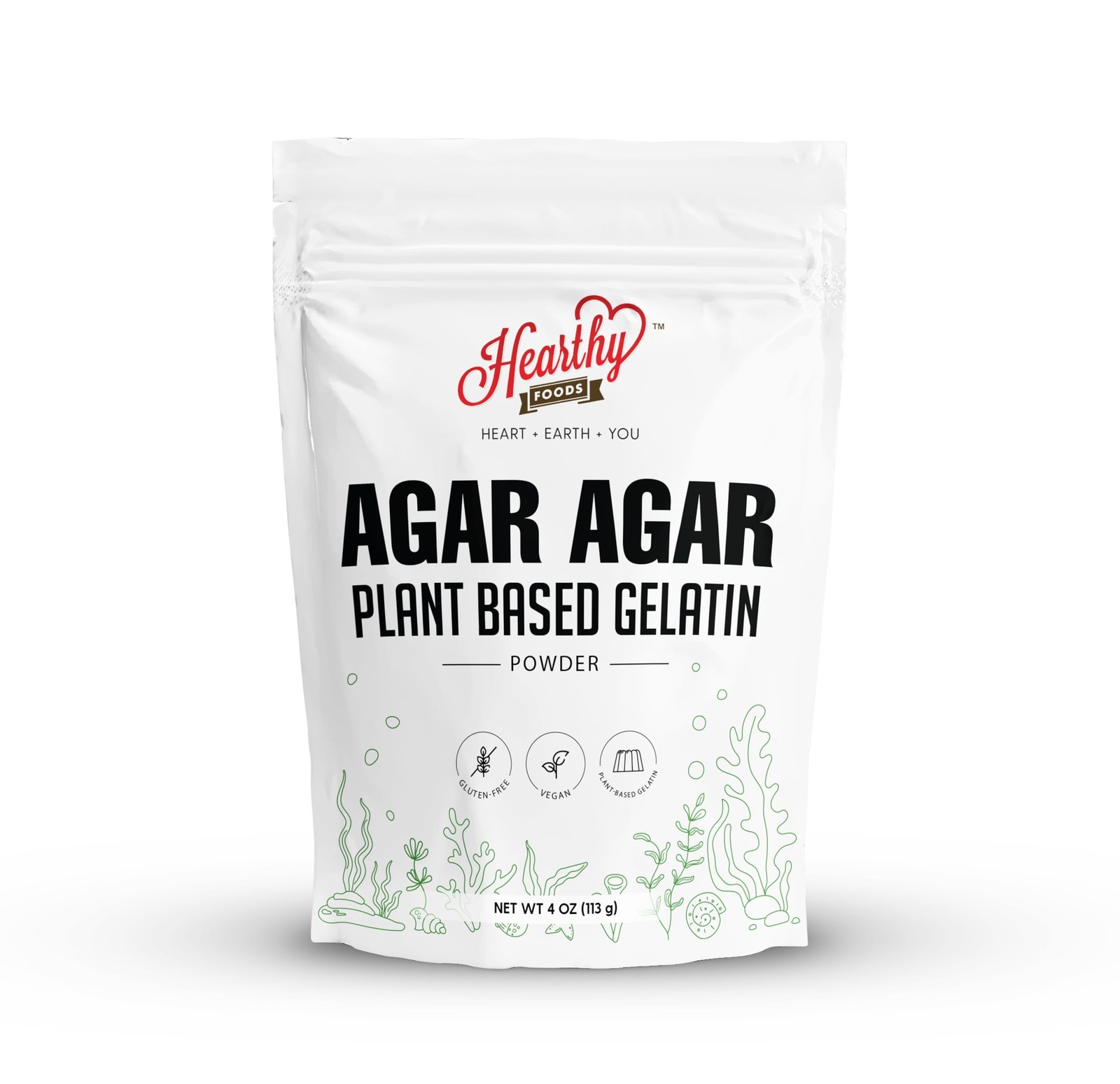 Hearthy Foods Agar Powder (4oz) Vegan Gelatin 4 Ounce (Pack of 1) Hearthy Foods Agar Powder (4oz) Vegan Gelatin 4 Ounce (Pack of 1)