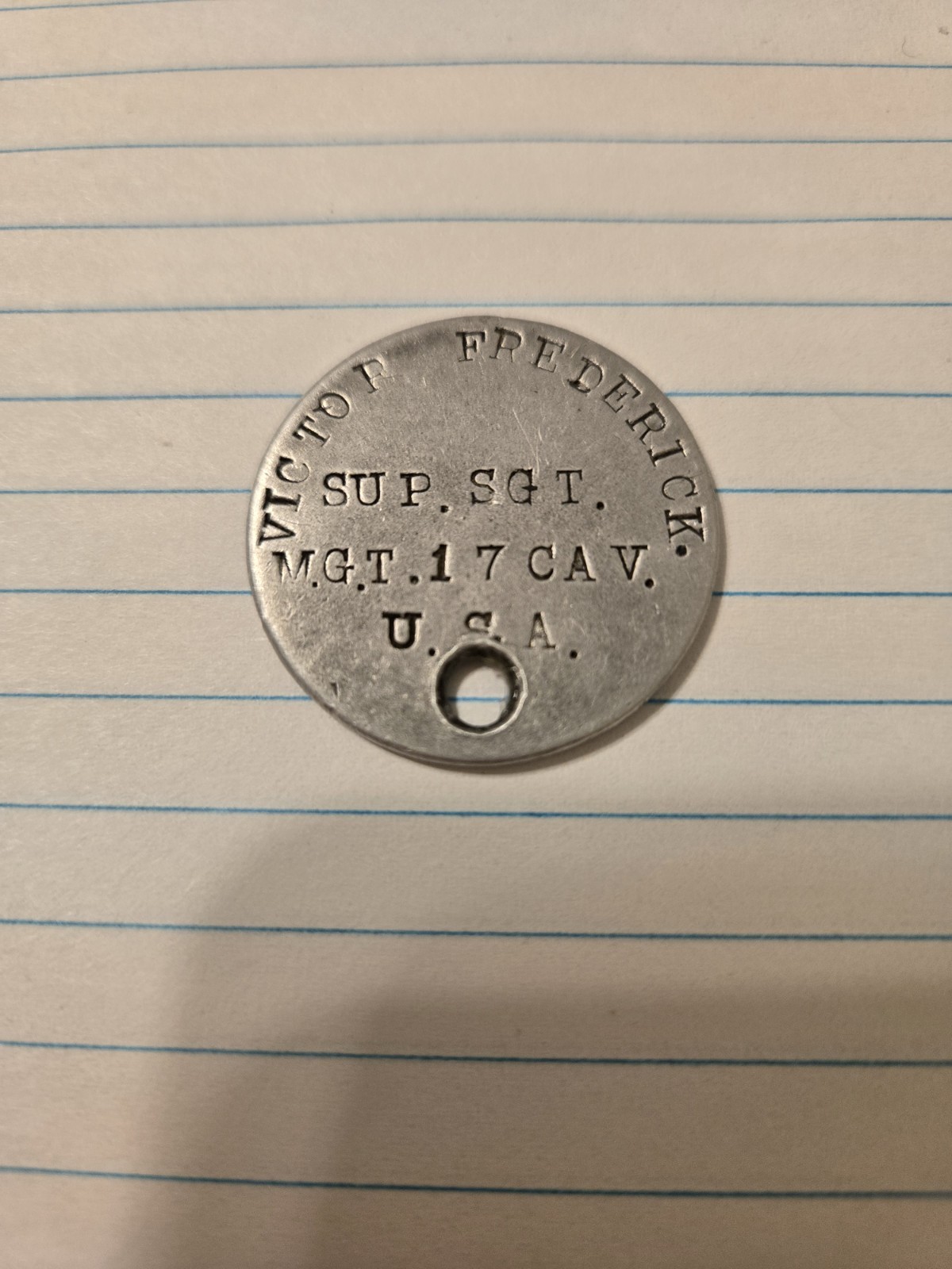 WW1 US DOG TAG FOR A SUPPLY SERGEANT IN CAVALRY GREAT RESEARCH POTENTIAL FOR... WW1 US DOG TAG FOR A SUPPLY SERGEANT IN CAVALRY GREAT RESEARCH POTENTIAL FOR...