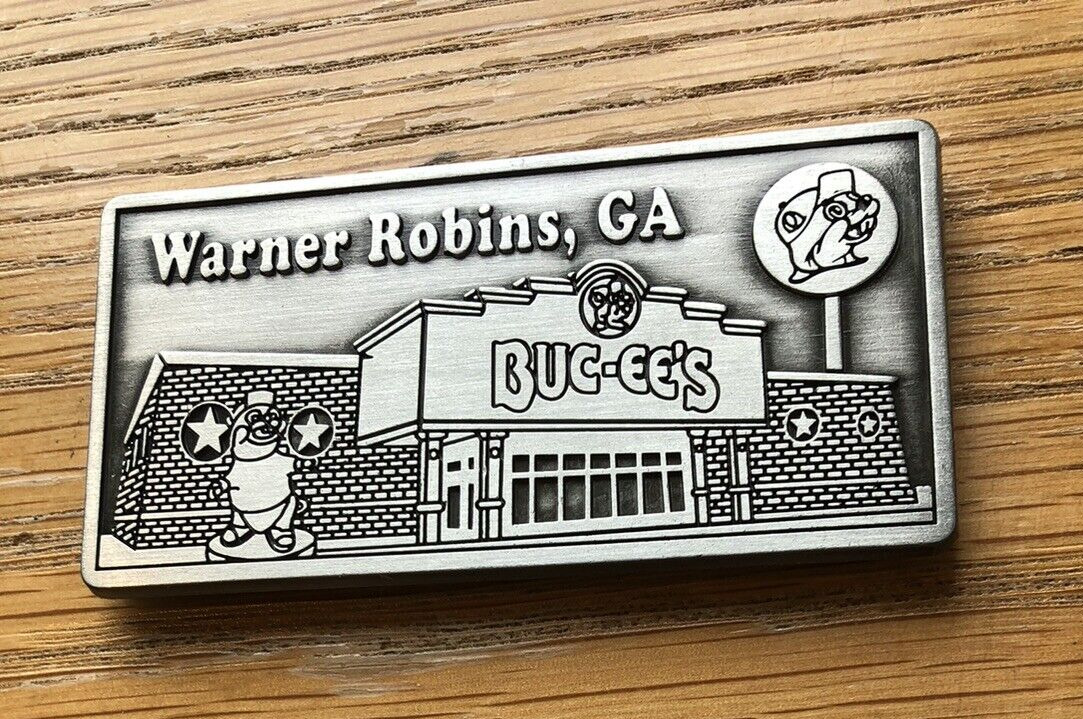 Buc-ee's Souvenir Magnet - Warner Robins, Georgia - Pewter 1.5 x 3.0 in - New