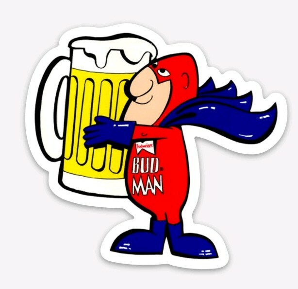 MAGNET Budweiser Budman Die Cut Vinyl Magnet Bud Light Beer Bud Man MAGNET Budweiser Budman Die Cut Vinyl Magnet Bud Light Beer Bud Man