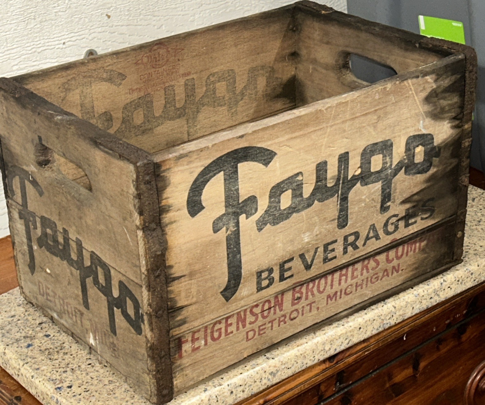 1950s Wooden Faygo Crate 