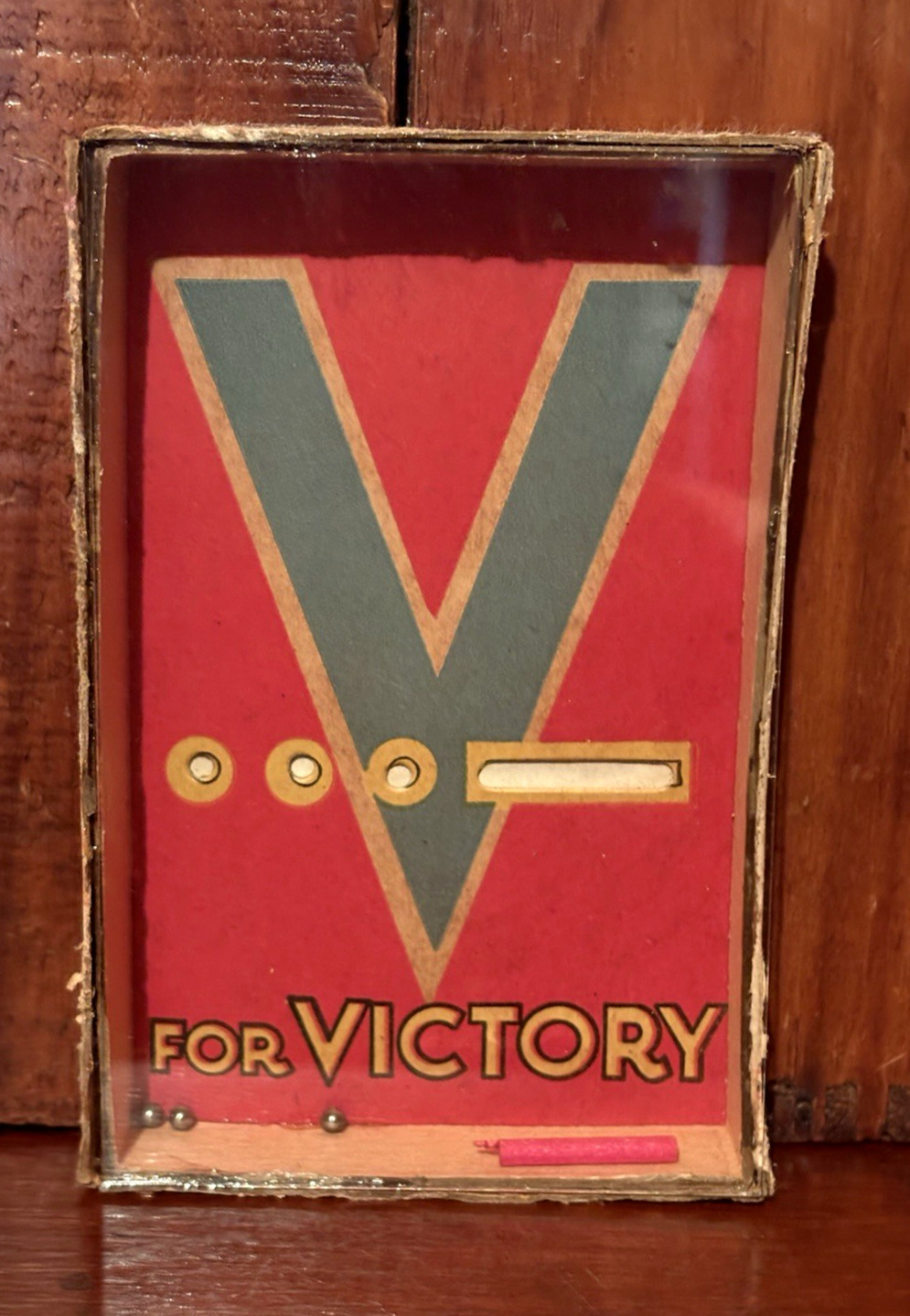 Antique 1940's WWll Wartime Victory Dexterity Handheld Puzzle Game Toy AAFA