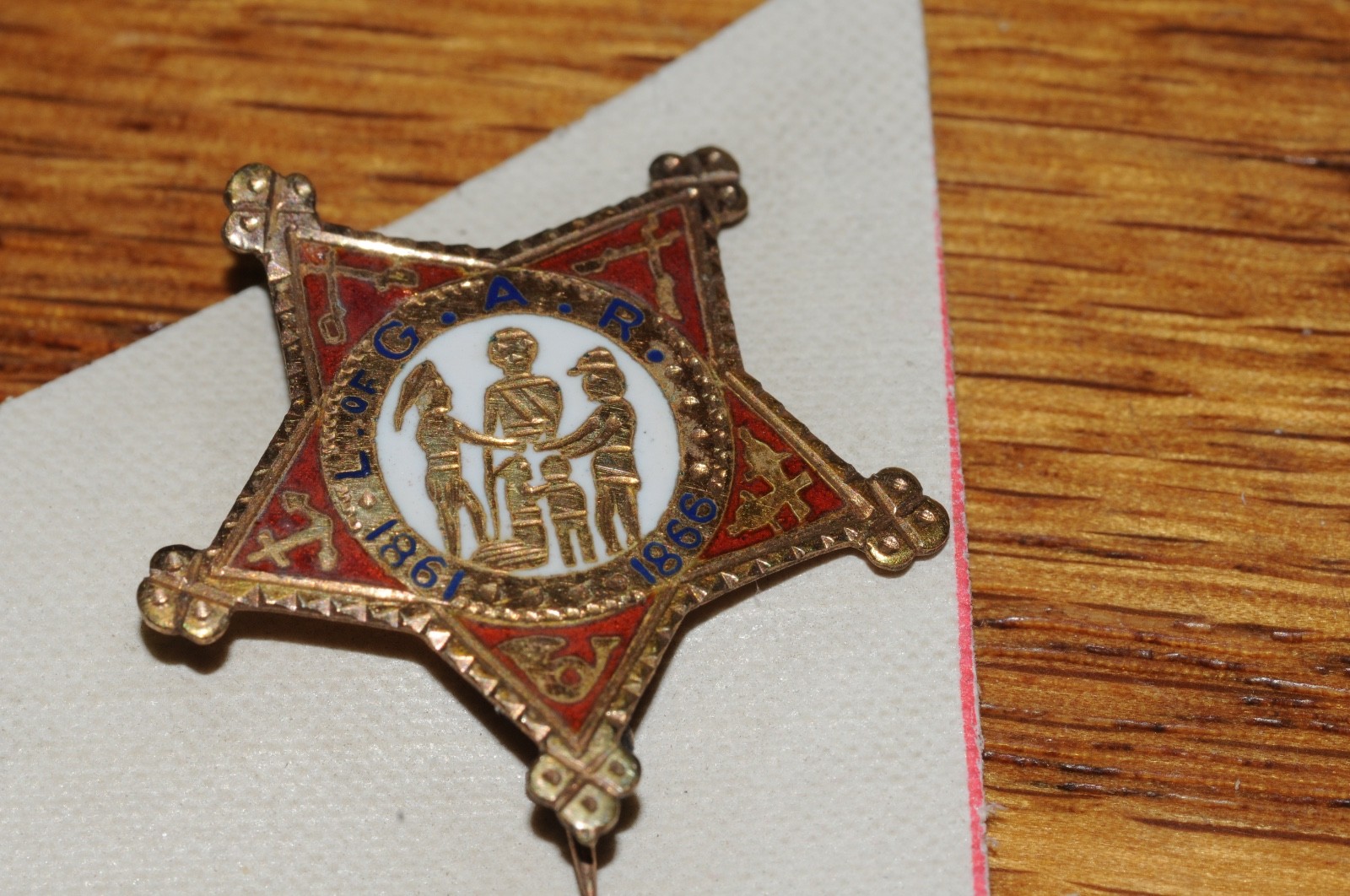 L. of G. A.R. 1861-1866  Fraternal Organization Pin Gold Filled 1897 Historical*