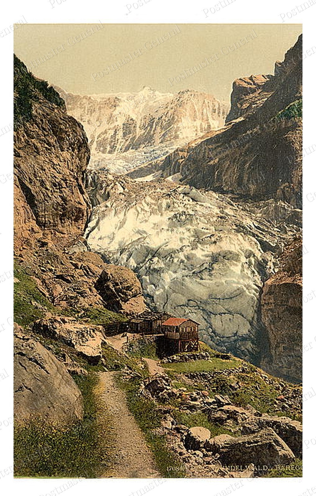 Grindelwald Switzerland Bäregg Glacier Standard Postcard COPY RPPC