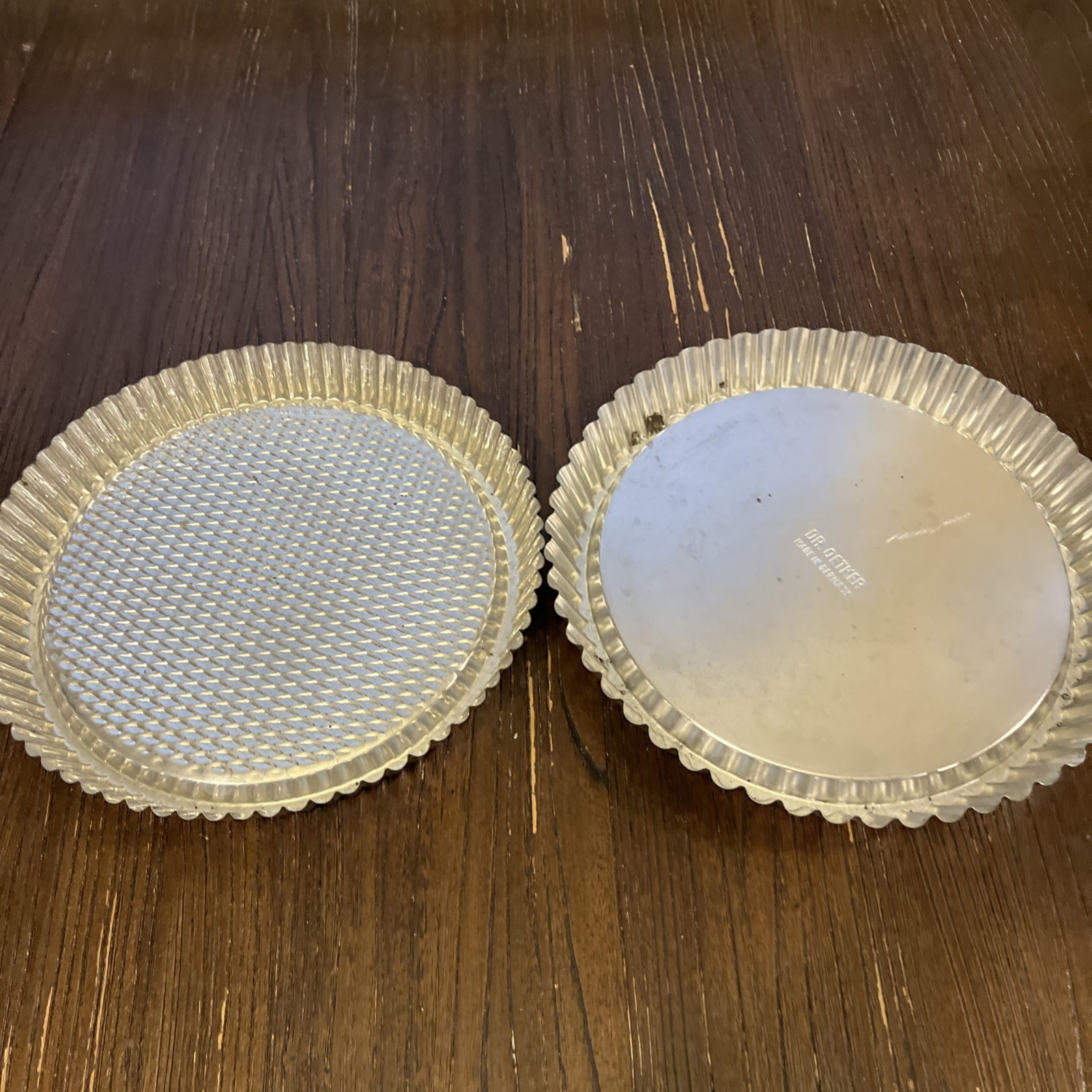 Vtg Dr. Oetker Fluted Tart Pie Pan Germany Scalloped Edge Metal Lot 10