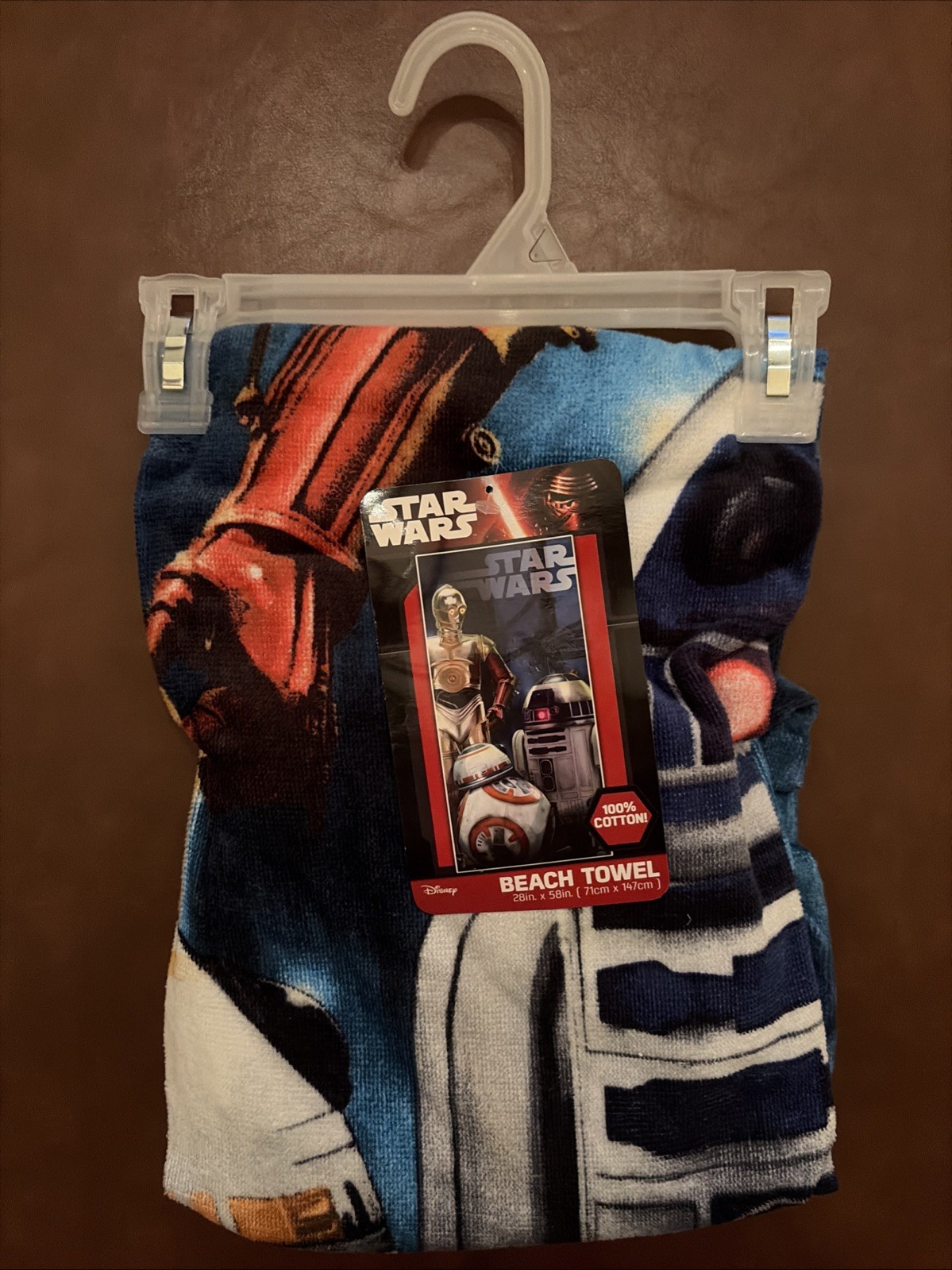 Disney Star Wars HUGE 28x58 Beach Pool Towel BRAND NEW w/Tags C-3PO/BB-8/R2-D2