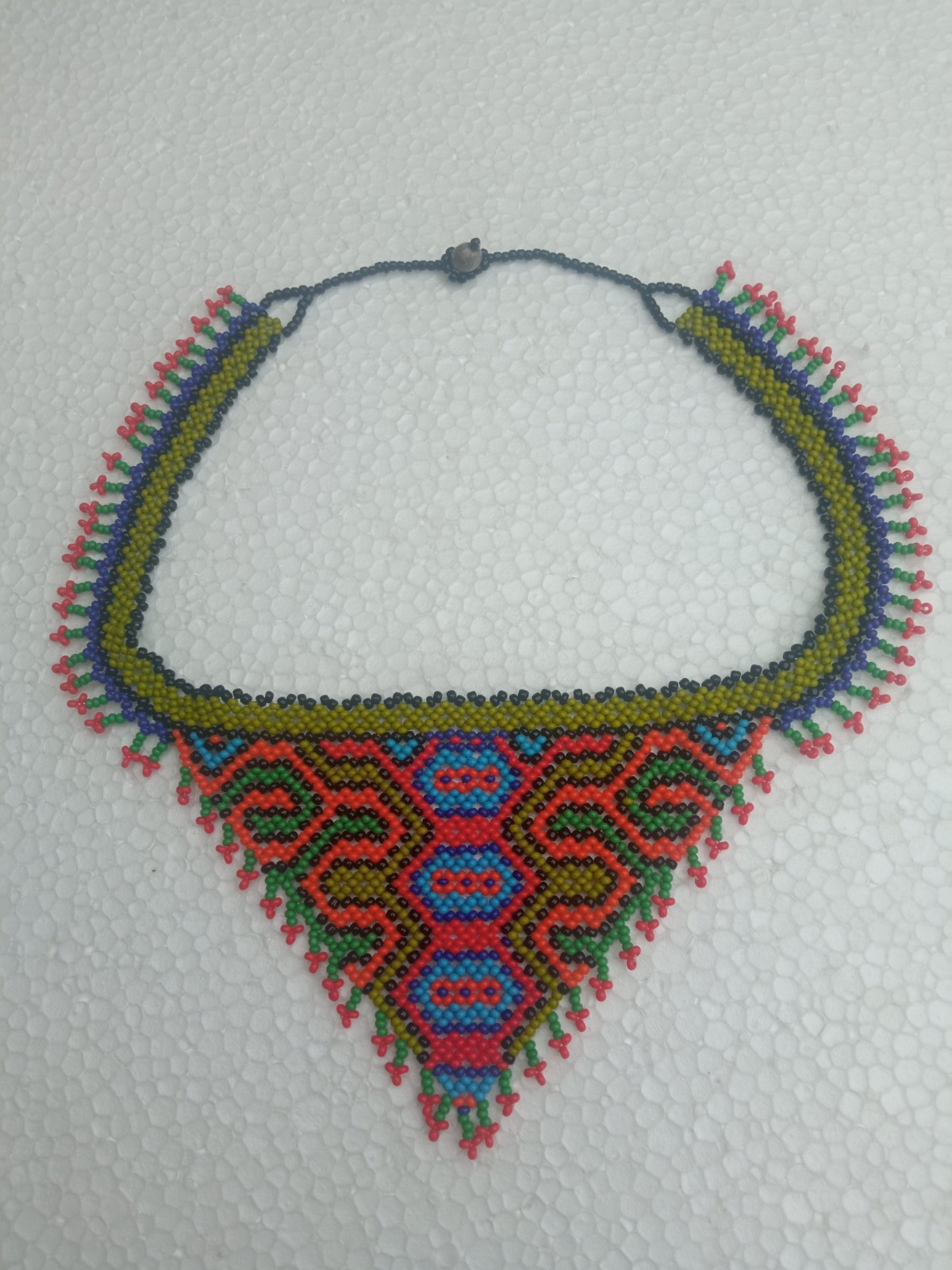 Shipibo native icaros hand woven ceremonial necklace  5