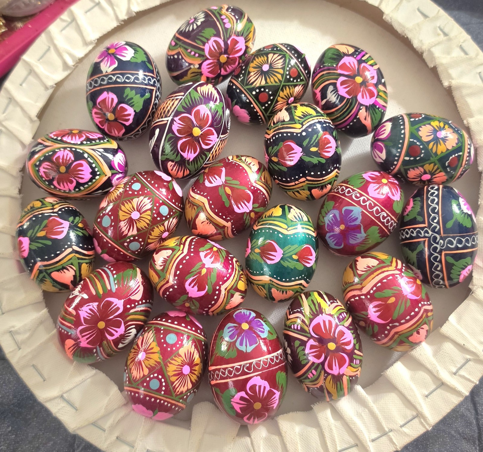 Big Lot 20 Pysanky / Pisanki Wooden Eggs Hand Painted & Polished 2in Each Big Lot 20 Pysanky / Pisanki Wooden Eggs Hand Painted & Polished 2in Each