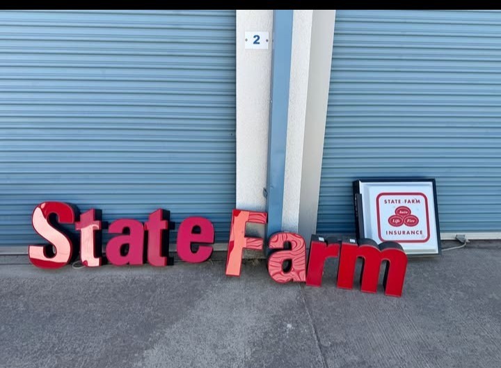 Vintage State Farm Insurance channel letters sign 9ft long 18 Vintage State Farm Insurance channel letters sign 9ft long 18