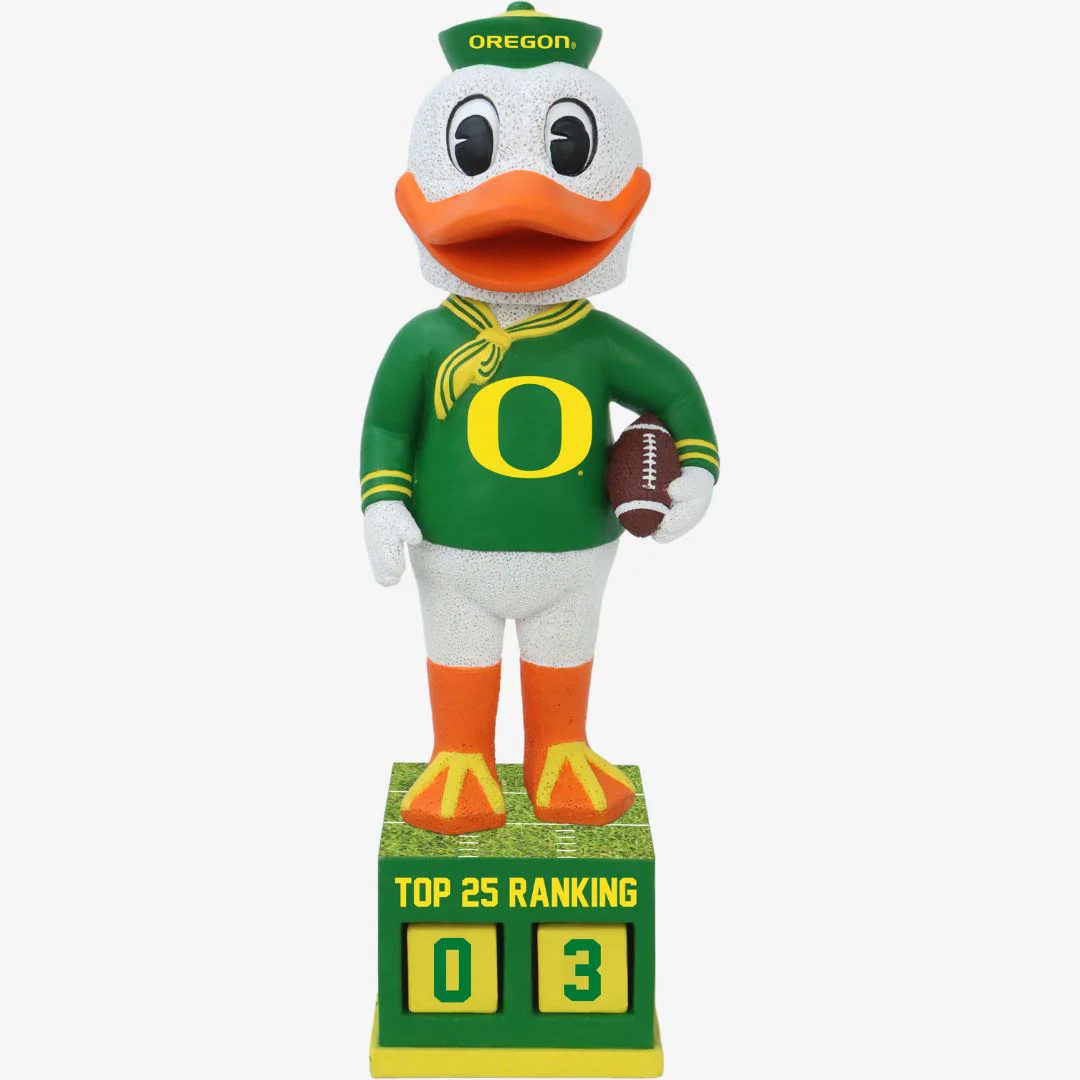 The Oregon Duck Oregon Ducks Football Top 25 Ranking Tracker Bobblehead NCAA The Oregon Duck Oregon Ducks Football Top 25 Ranking Tracker Bobblehead NCAA
