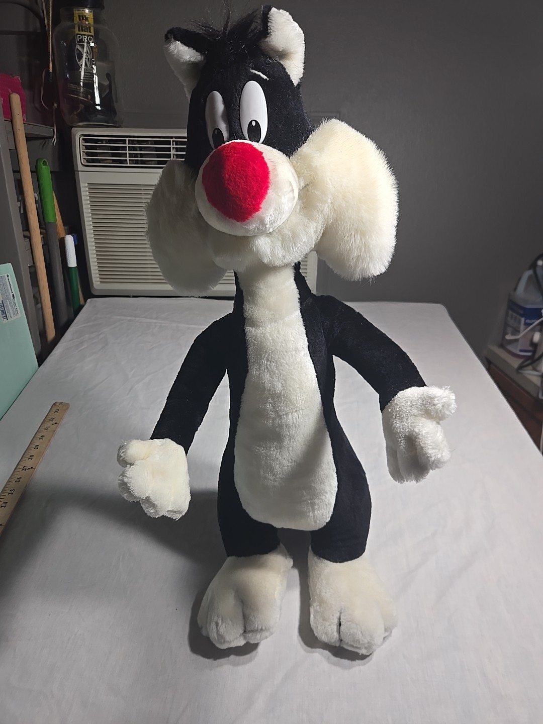 Vintage 1991 Sylvester Cat Looney Tunes Plush Toy Mighty Star Warner Bros. 24.5 Vintage 1991 Sylvester Cat Looney Tunes Plush Toy Mighty Star Warner Bros. 24.5