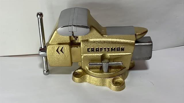 RESTORED Gold Vintage Craftsman 391-5180 Bench Vise Swivel Base Japan Made