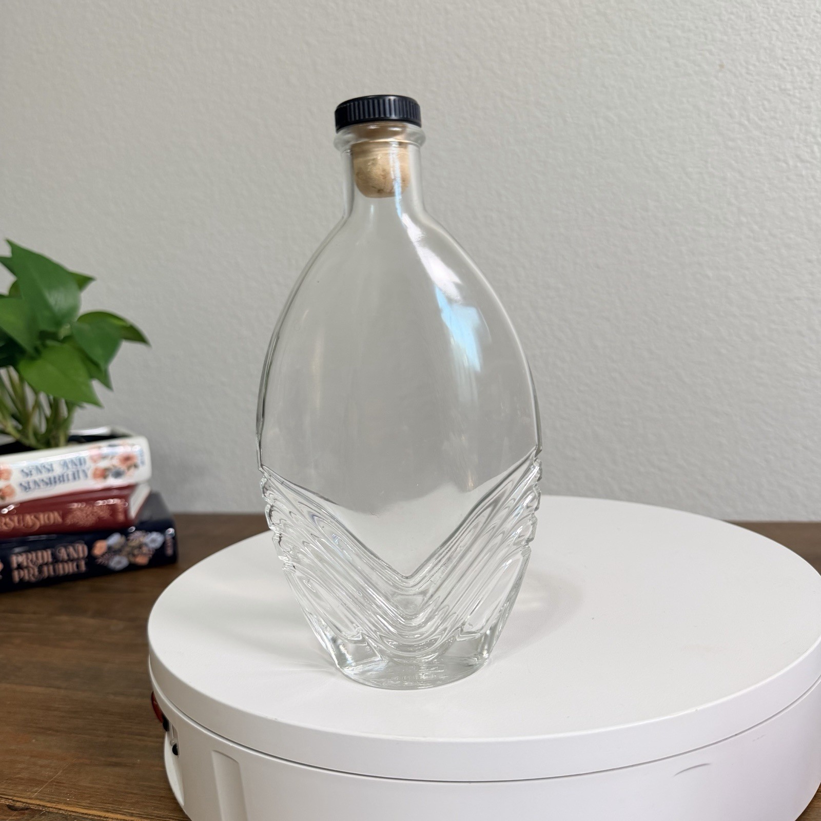 Vintage Kefla 200ml Oval Clear Glass Bottle