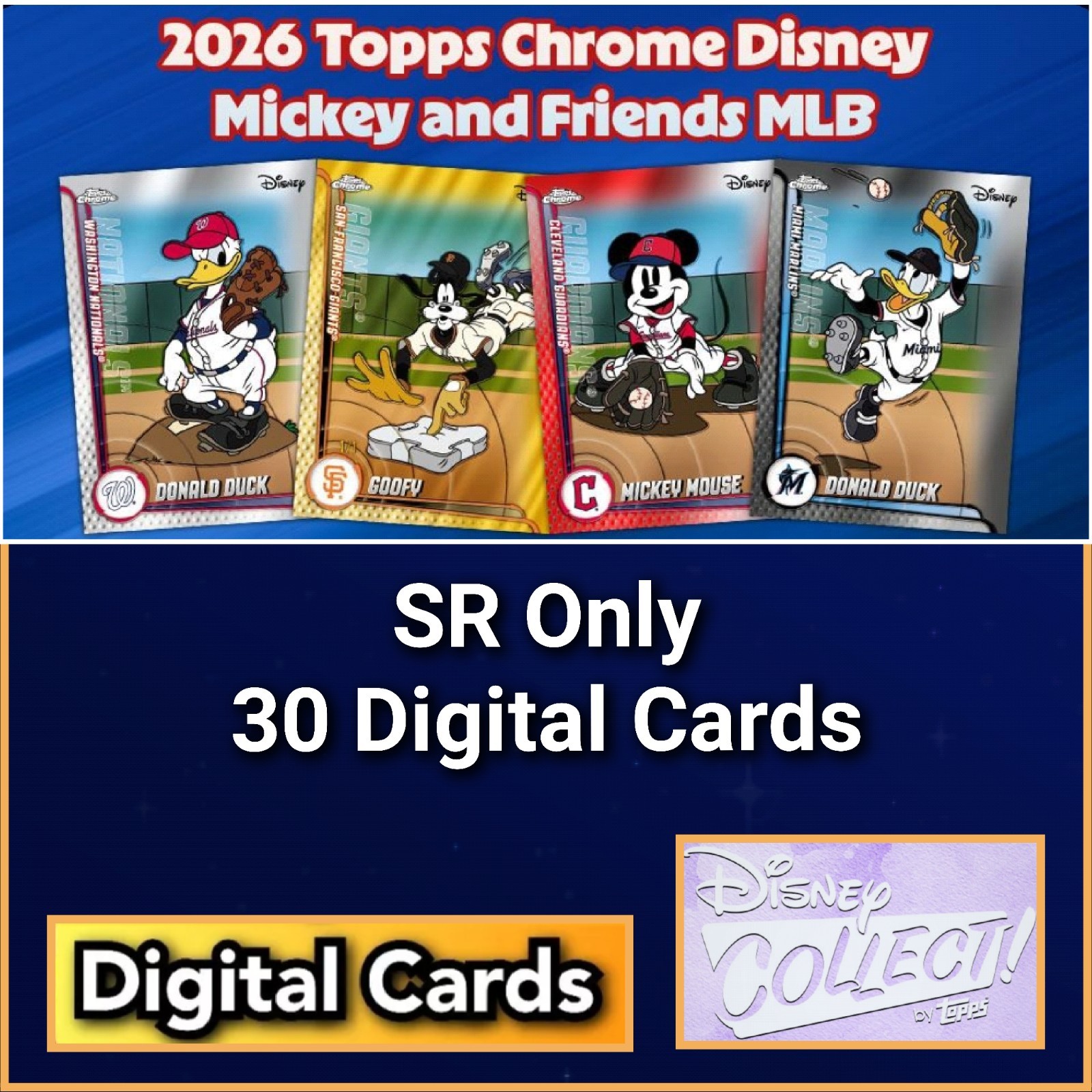 Topps Disney Collect Mickey And Friends Mlb 2026 SR Only 30 Cards