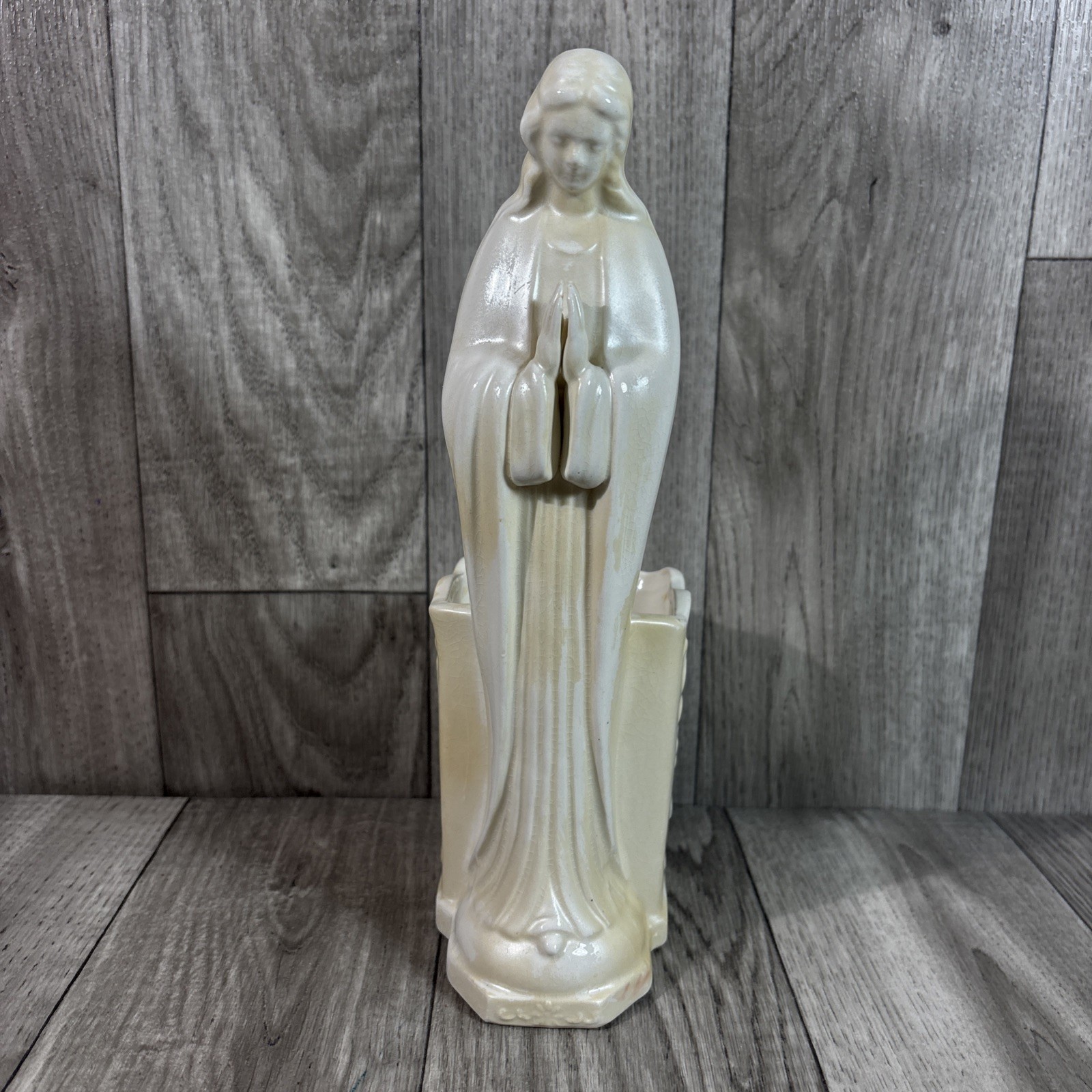 Vintage Ceramic Praying Virgin Mother Mary Figural Planter Vase 9.75” by Ruben Vintage Ceramic Praying Virgin Mother Mary Figural Planter Vase 9.75” by Ruben