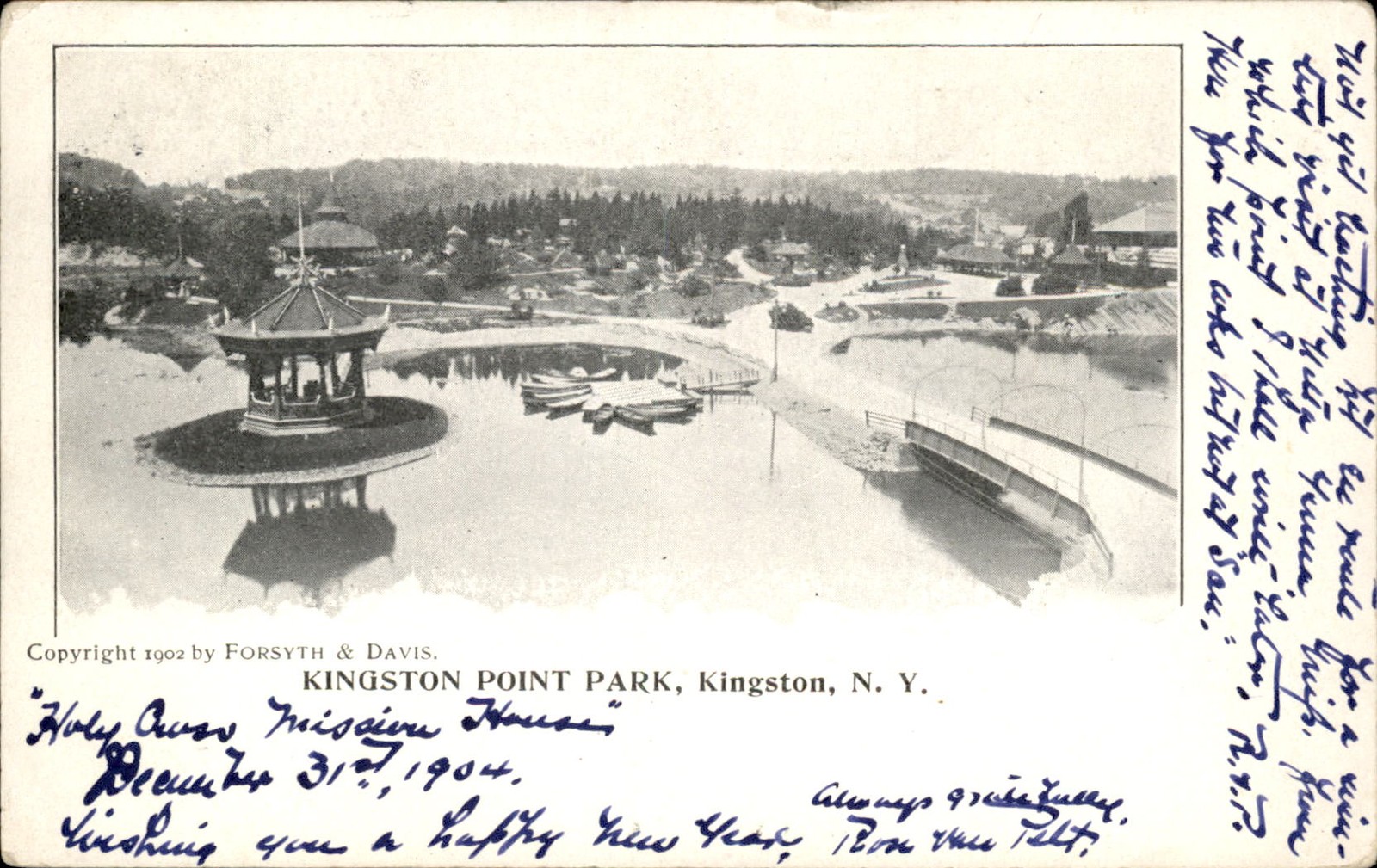Kingston New York NY Kingston Point Park Forsyth & Davis c1900s Vintage Postcard