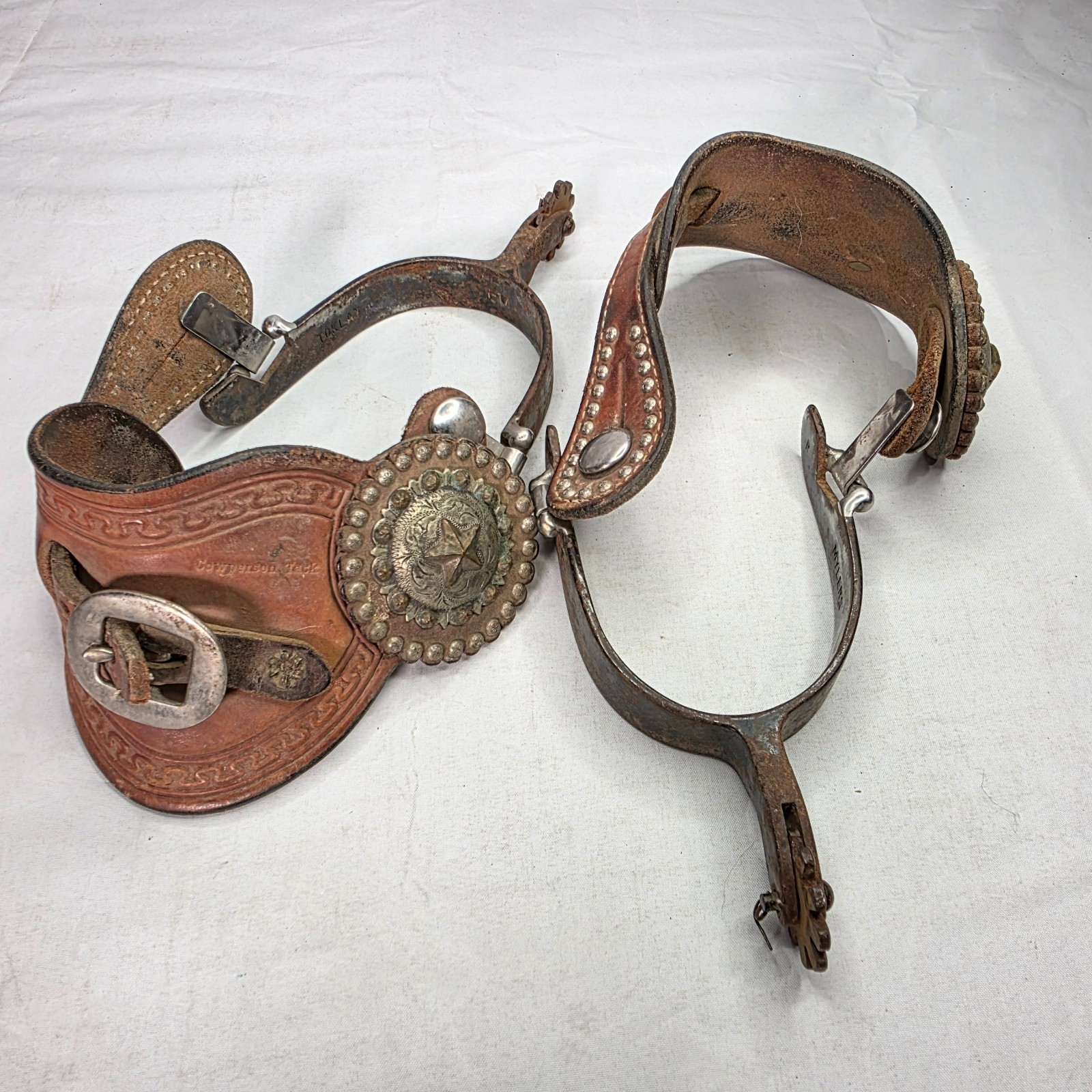 Vintage Myler Toklat Western Riding Spurs Cowperson Tack Texas Star I-17