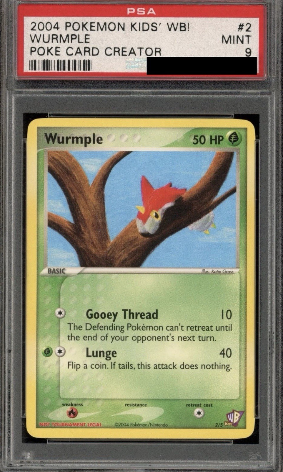 Pokemon 2004 Kids WB Promo Wurmple 002/005 PSA 9 Regular English HP 50
