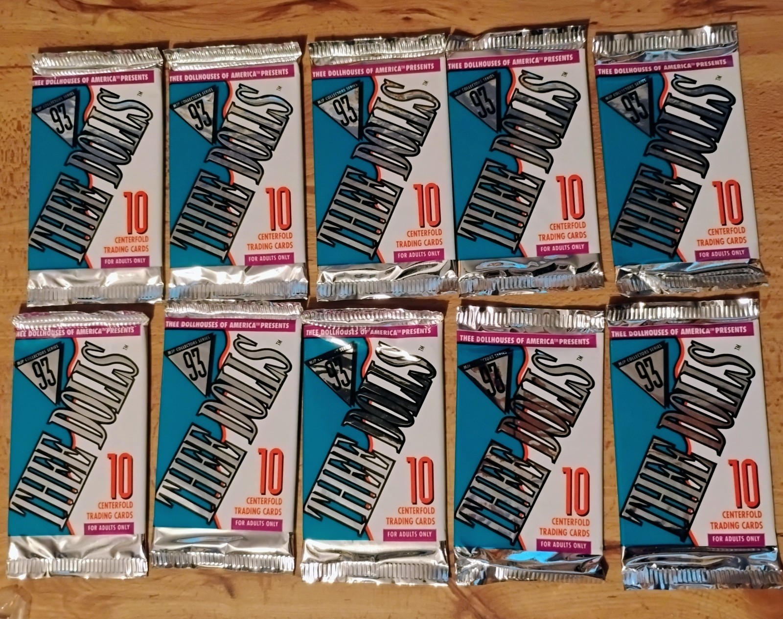 Thee Dolls 1993 100 Trading Cards Series3 10 pkgs.of 10 each sealed unopened Thee Dolls 1993 100 Trading Cards Series3 10 pkgs.of 10 each sealed unopened